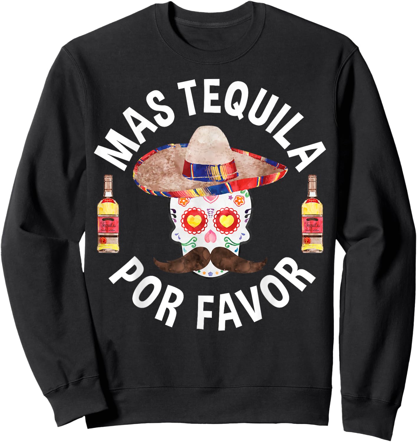 Mas Tequila Por Favor Shirt Men Women Cinco De Mayo Sweatshirt - Sweatshirt | Black