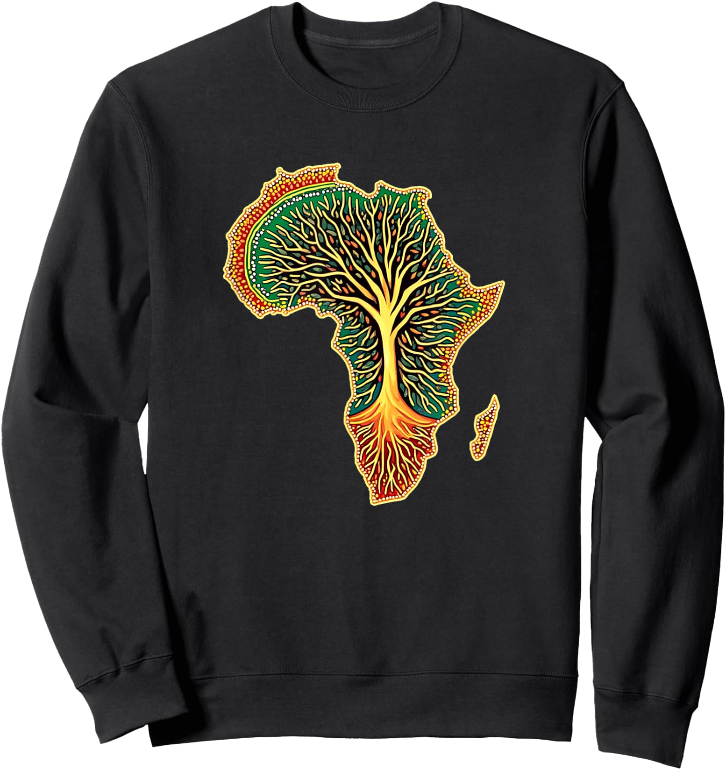 African Roots Africa Map Melanin Juneteenth Sweatshirt - Sweatshirt | Black