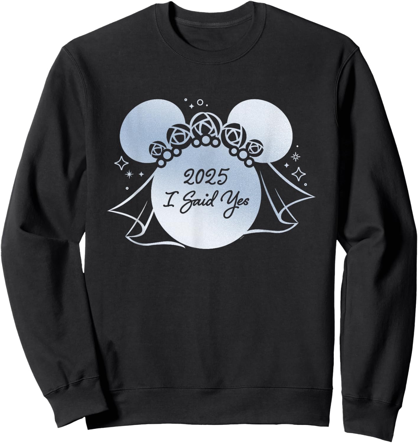 Disney I Said Yes Proposal Engagement Bridal Veil Minnie ’25 Sweatshirt - Sweatshirt | Black