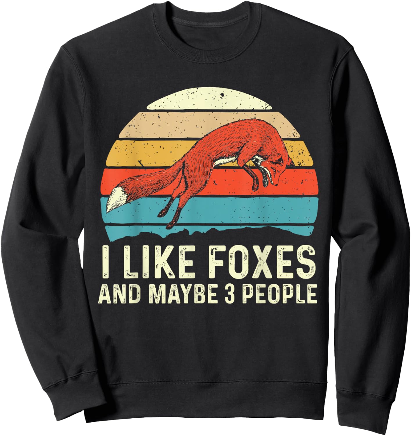 I Like Foxes - Zookeeper Fox Lover Hiker Camper Sweatshirt - Sweatshirt | Black