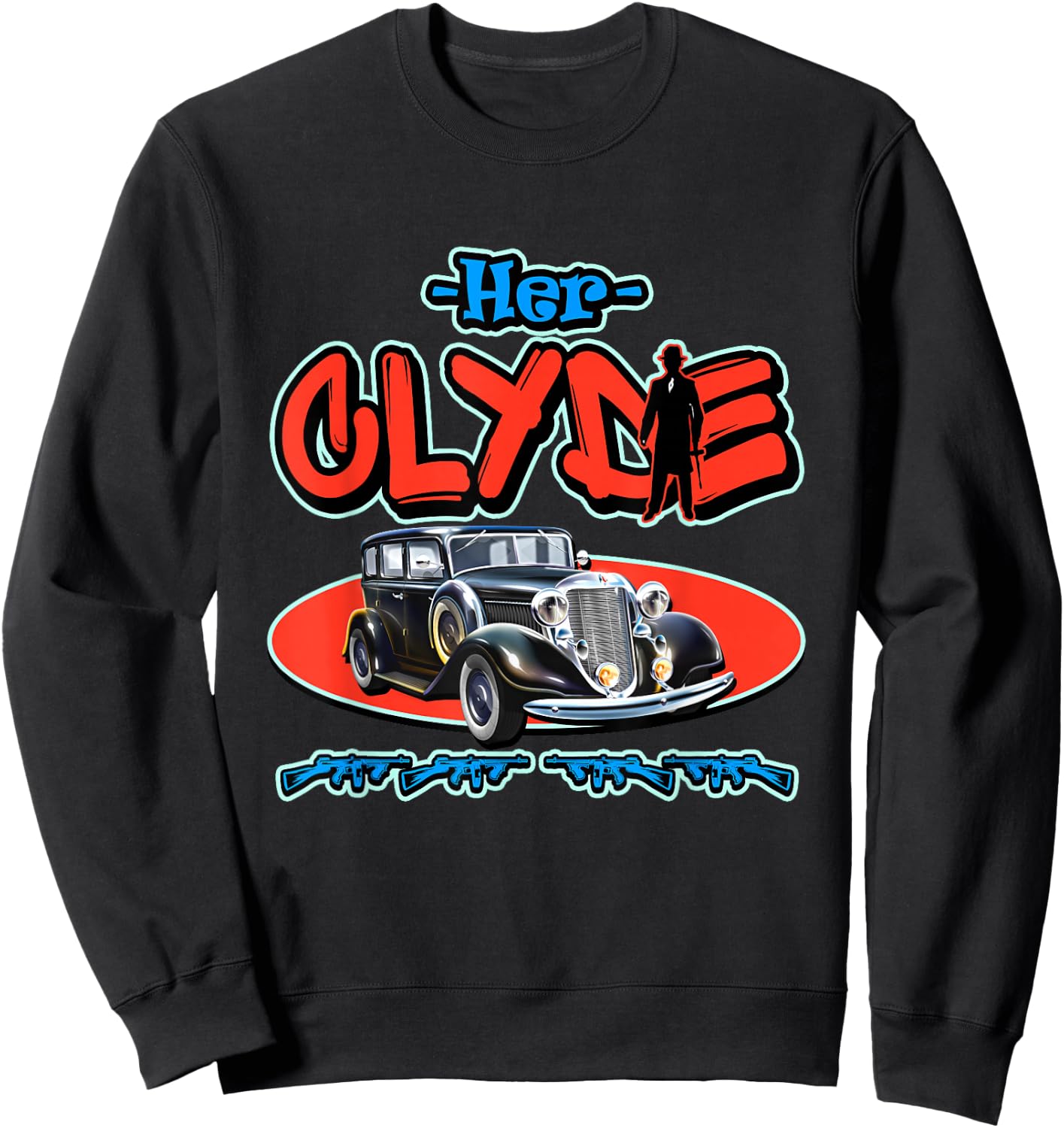 His Bonnie - Her Clyde - Cool Couples Matching Sweatshirt - Sweatshirt | Black