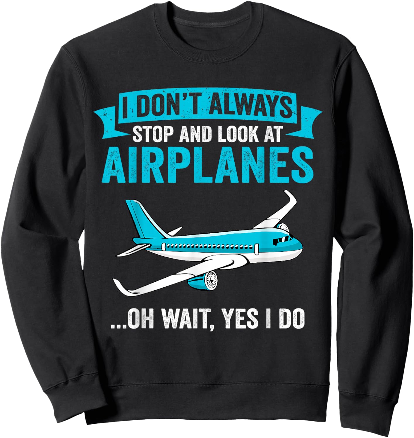 I Don't Always Stop And Look At Airplanes - Airplane Lover Sweatshirt - Sweatshirt | Black