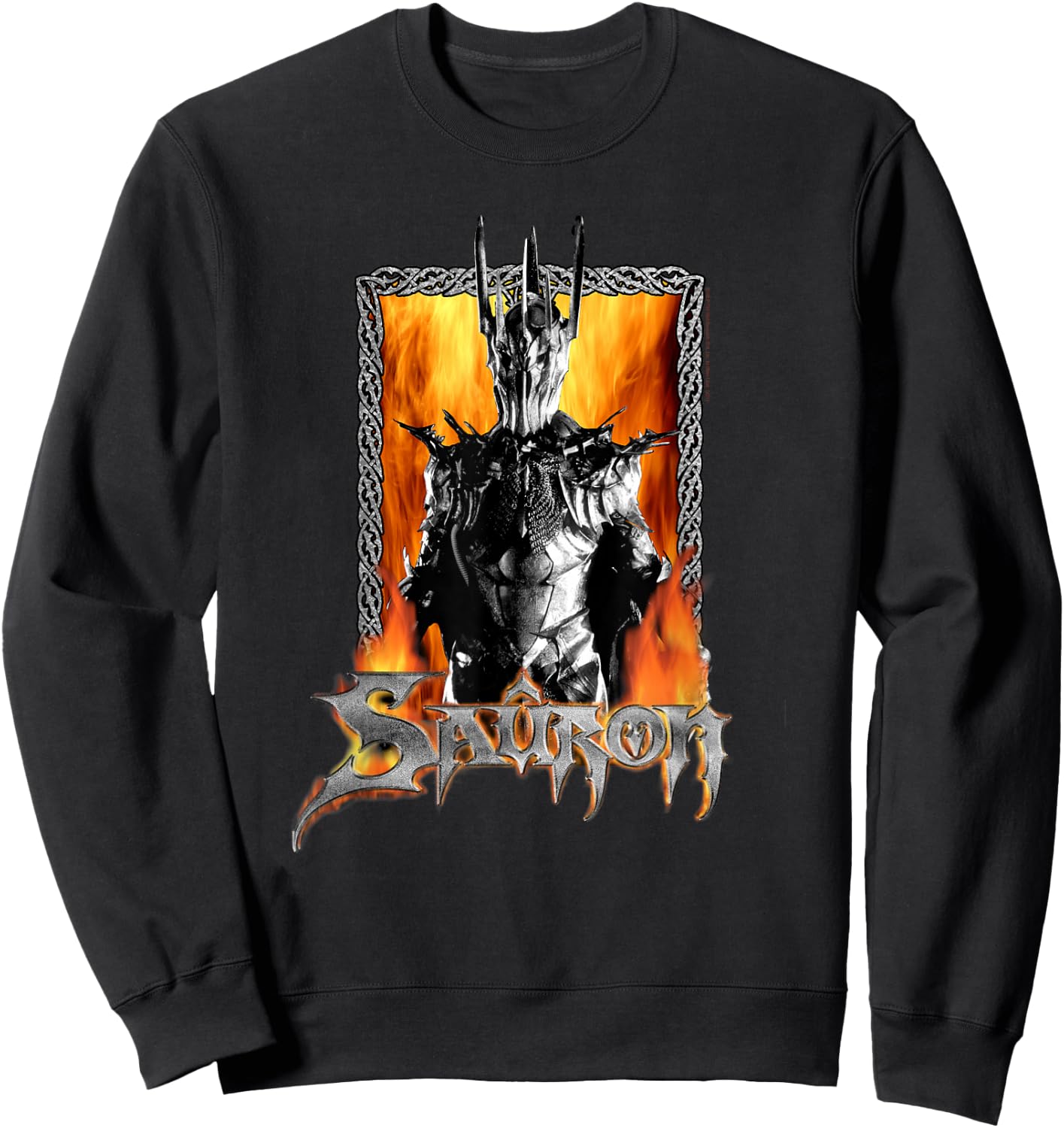 LOTR Framed Sauron Flames Fantasy Movie Sweatshirt - Sweatshirt | Black