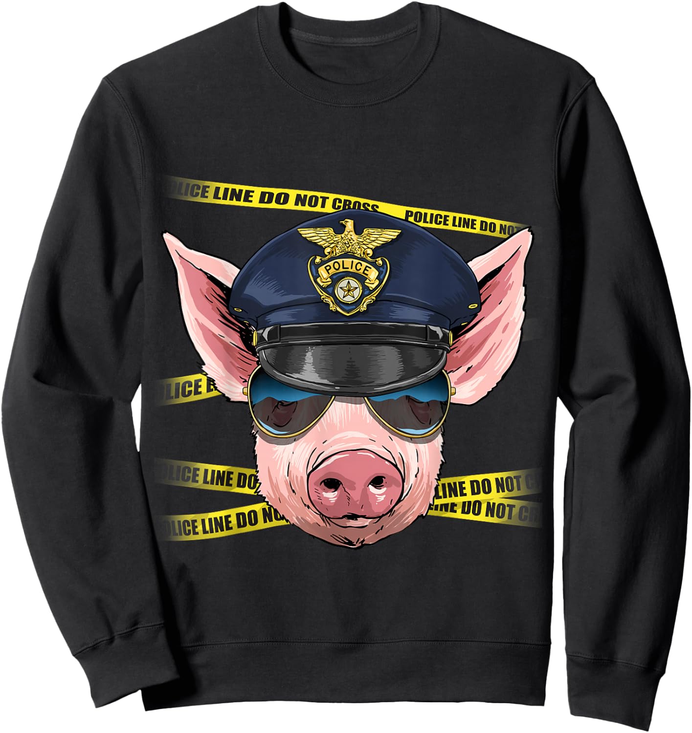 Pig Police Farmer Pig Farm Animal Lover Sweatshirt - Sweatshirt | Black