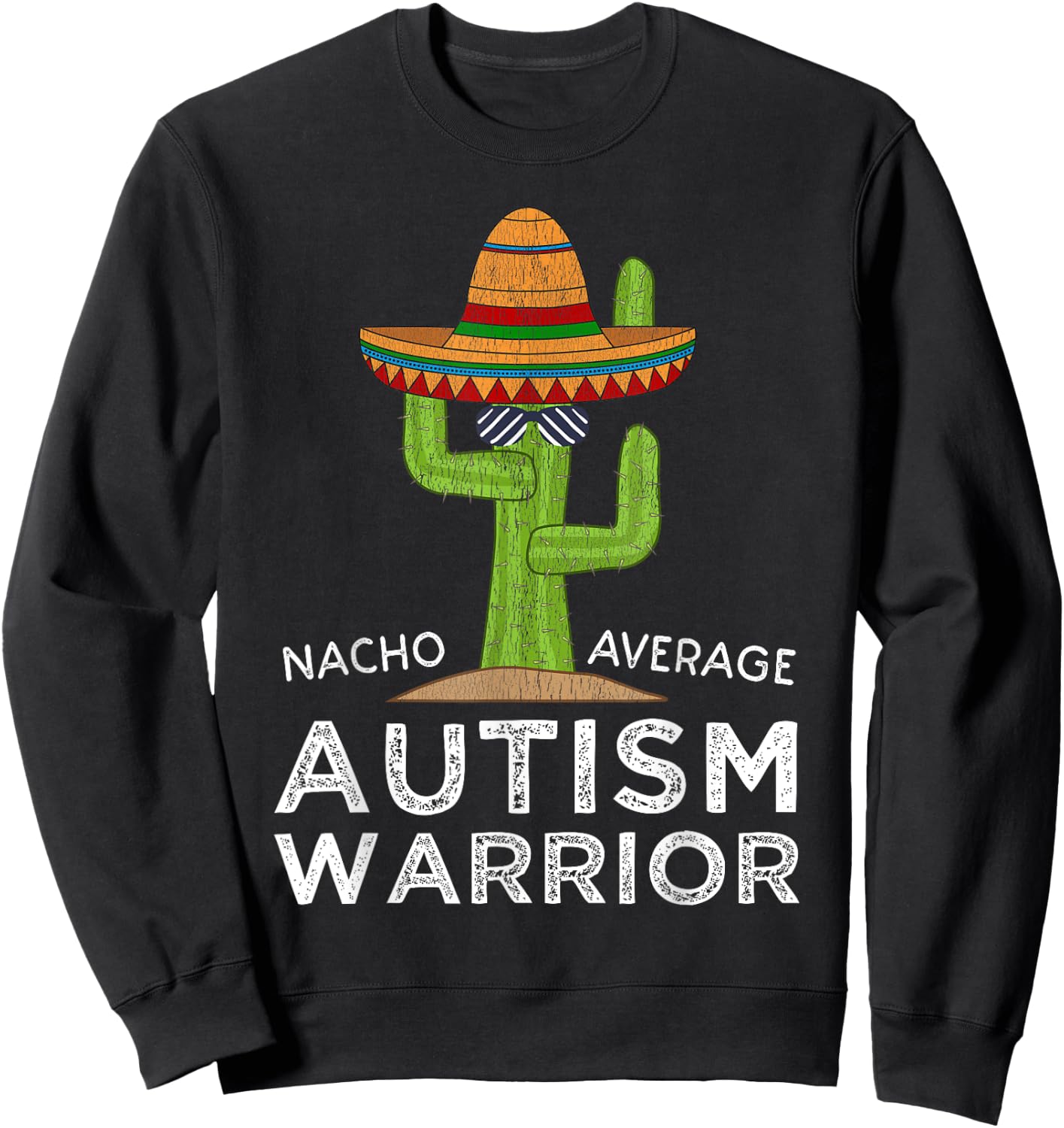 Fun Cute Autistic Support | Funny Autism Warrior Awareness Sweatshirt - Sweatshirt | Black