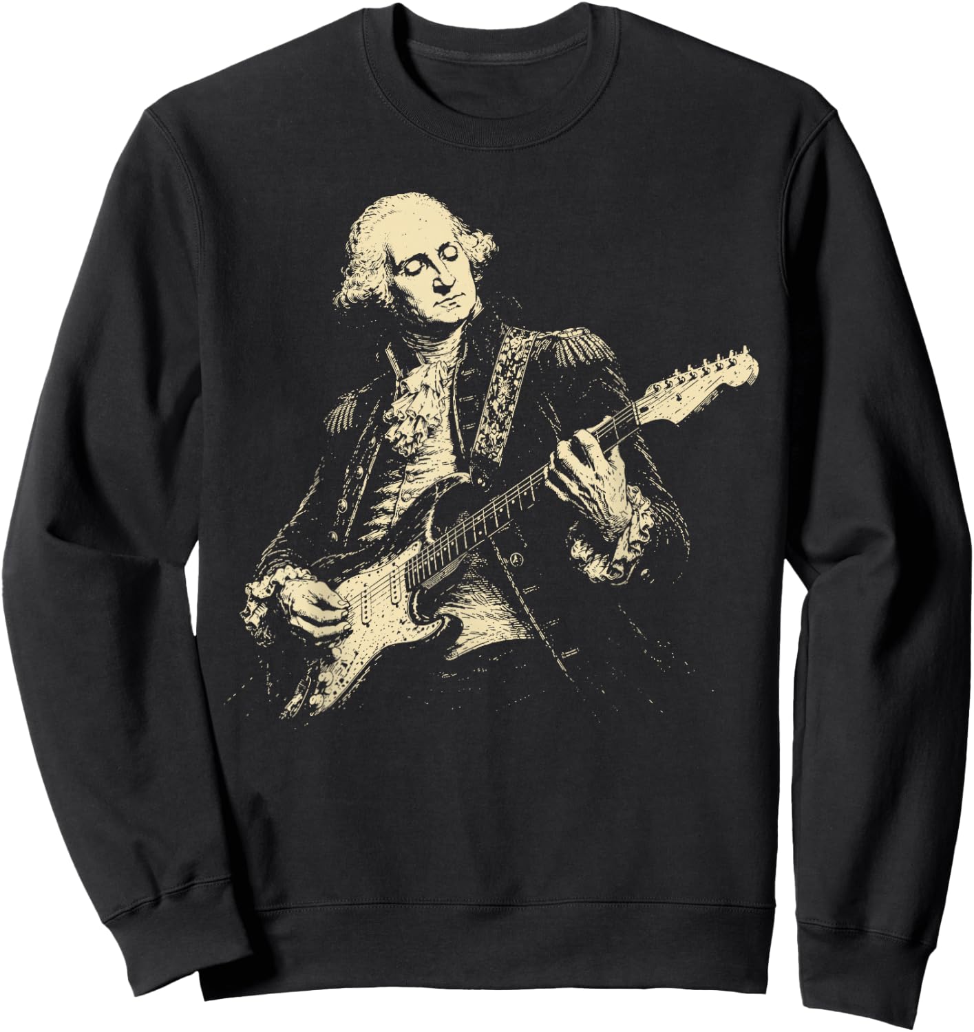 George Washington Playing Electric Guitar Rockstar Sweatshirt - Sweatshirt | Black