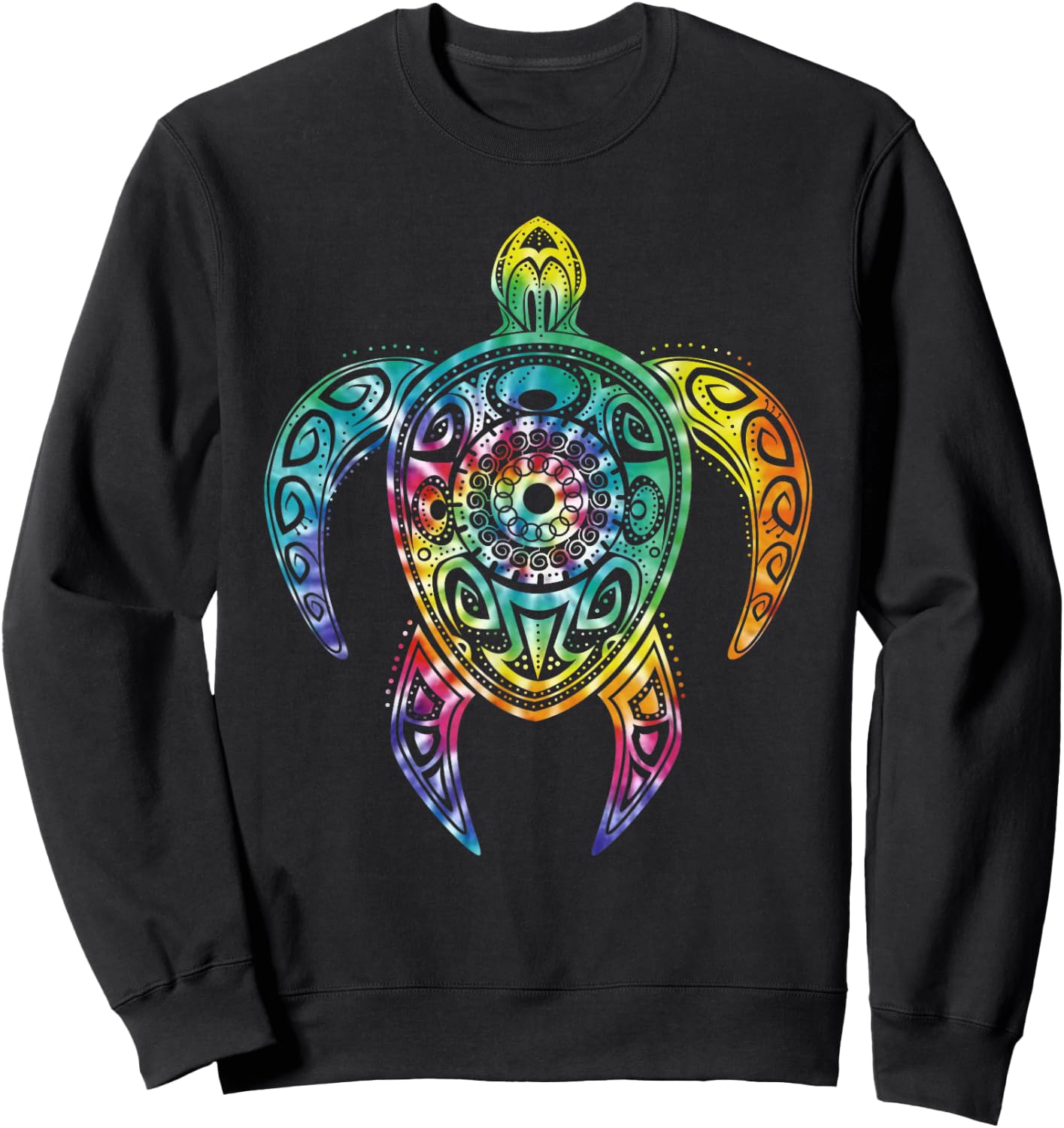 Colorful Turtle Watercolor Maori Ocean Scuba Sweatshirt - Sweatshirt | Black