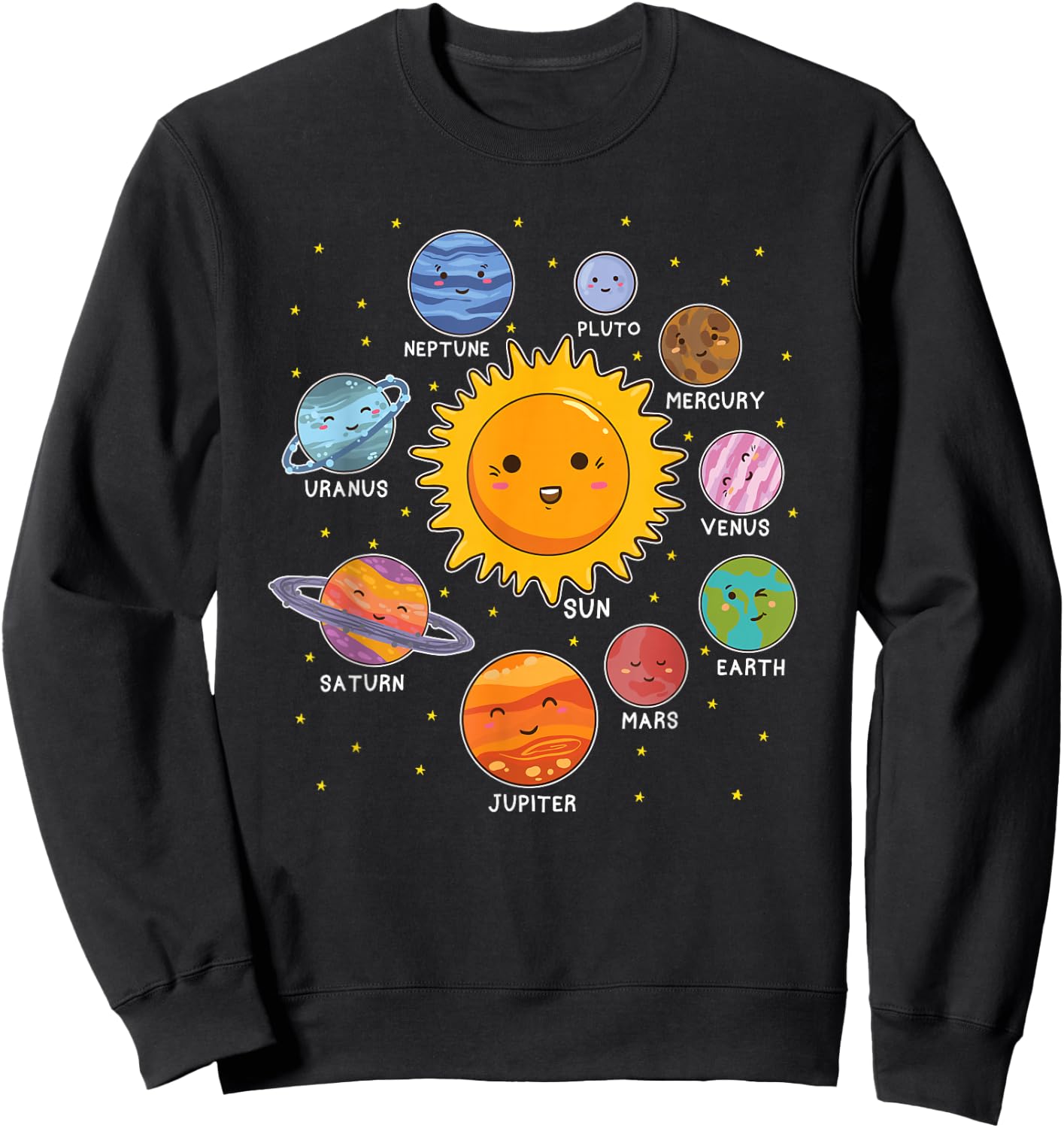Solar System Planet Space Planets Boys Girls Toddlers Sweatshirt - Sweatshirt | Black