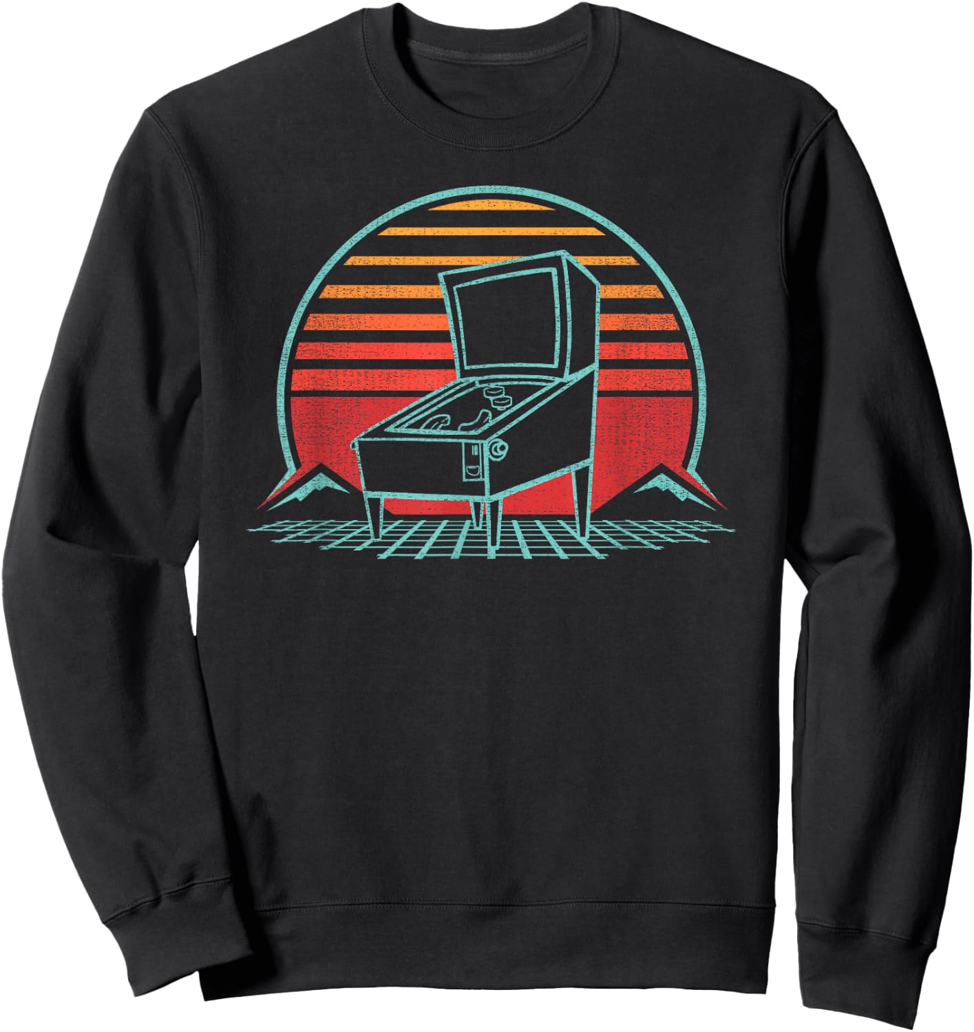 Pinball Machine Retro Vintage 80s Style Sweatshirt - Sweatshirt | Black