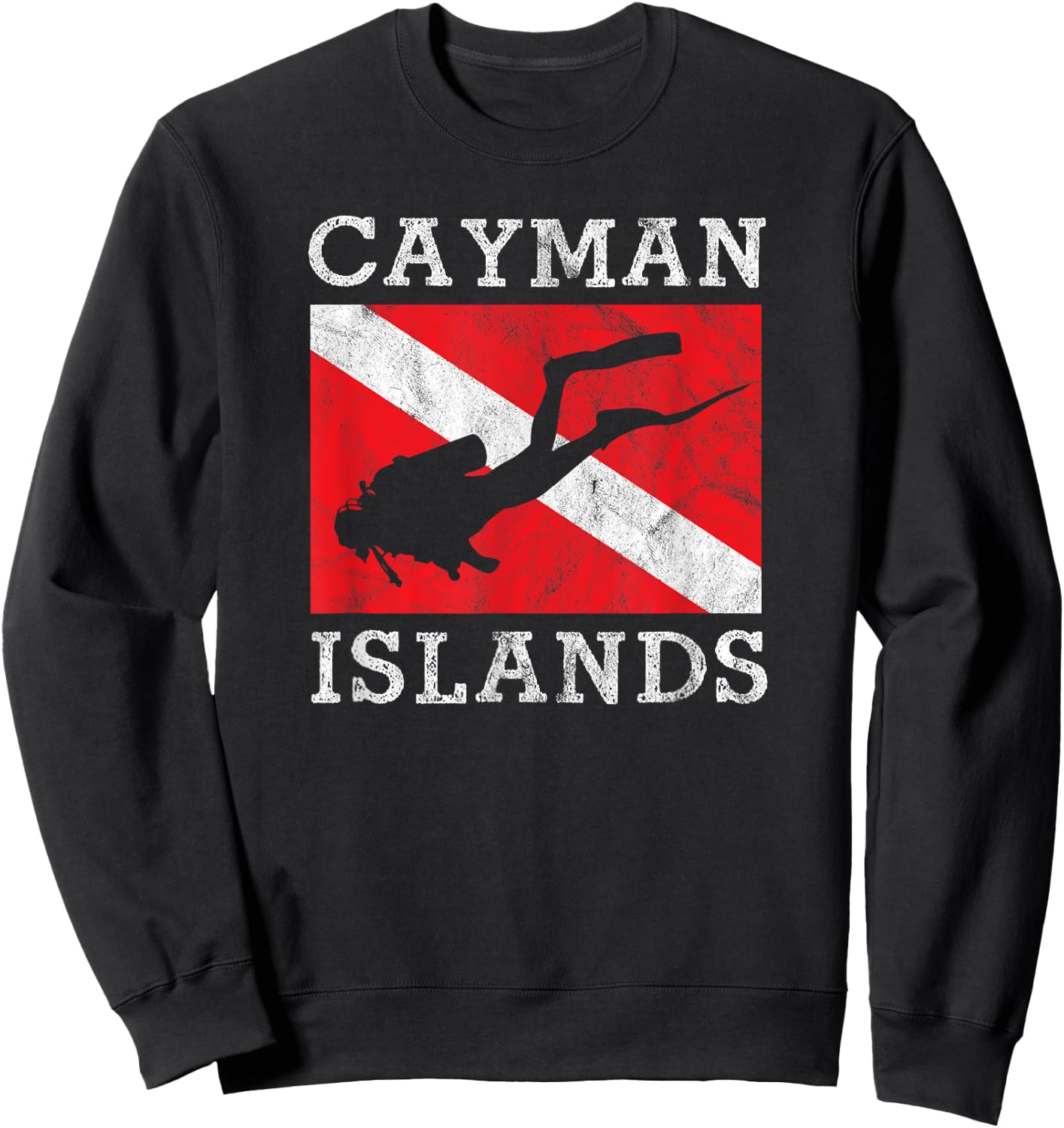 Retro Scuba Diver Grand Cayman Islands Scuba Diving Sweatshirt - Sweatshirt | Black