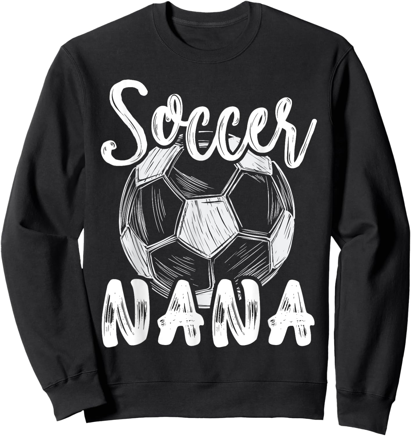 Soccer Nana Women Family Matching Team Player Soccer Ball Sweatshirt - Sweatshirt | Black