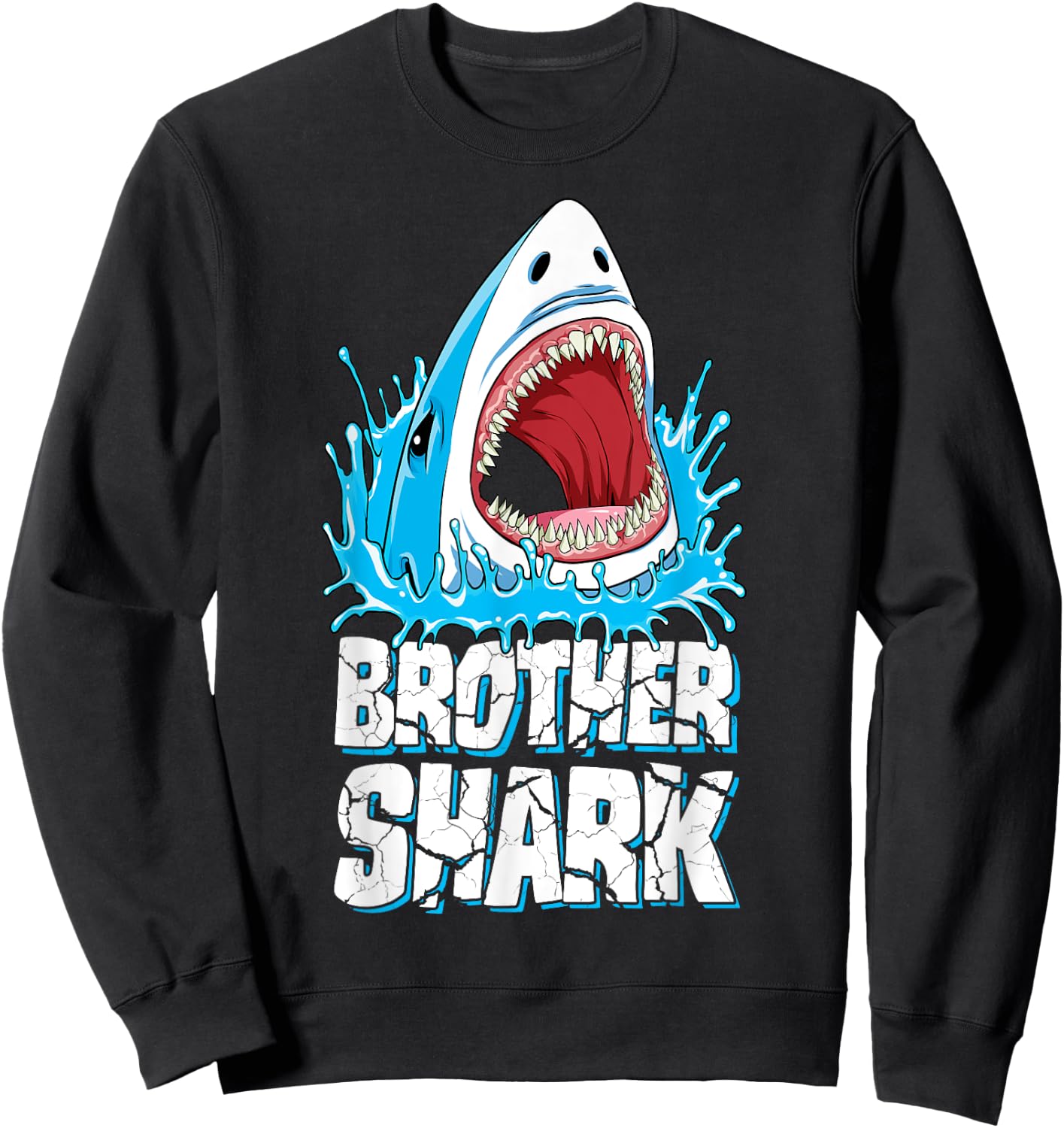 Brother Shark T Shirt Family Matching Men Boys Jawsome Gifts Sweatshirt - Sweatshirt | Black