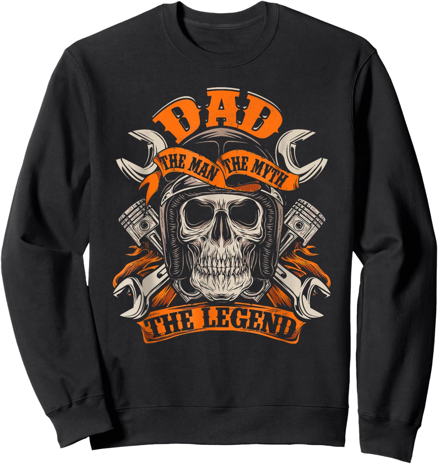 Biker Dad Grandpa The Man The Myth The Legend Motorcycle Sweatshirt - Sweatshirt | Black