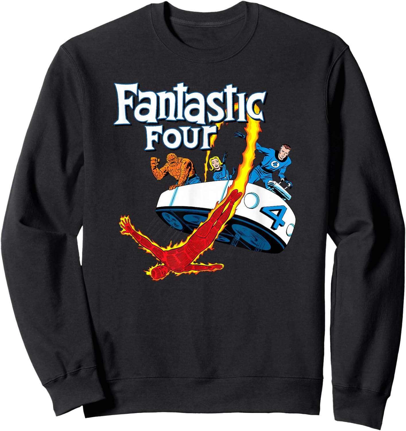 Marvel Comics Fantastic Four Fantasticar Retro Small Sweatshirt - Sweatshirt | Black