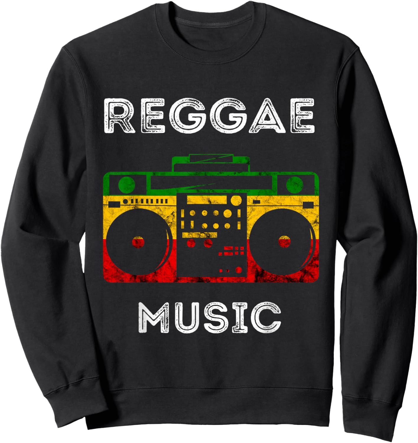 Reggae Boombox Music Rastafarian Rasta Music Box Peace Sweatshirt - Sweatshirt | Black