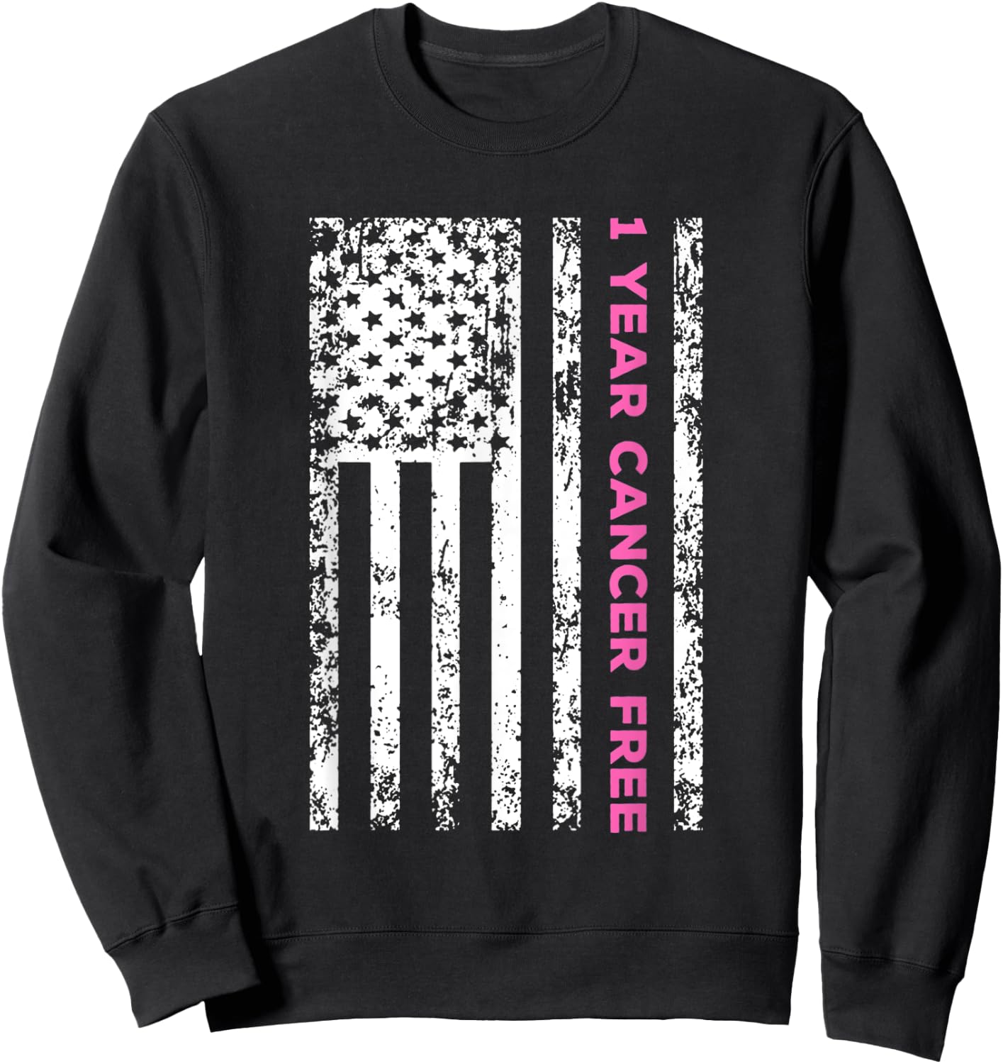 1 Year Breast Cancer Free Survivor Sweatshirt - Sweatshirt | Black