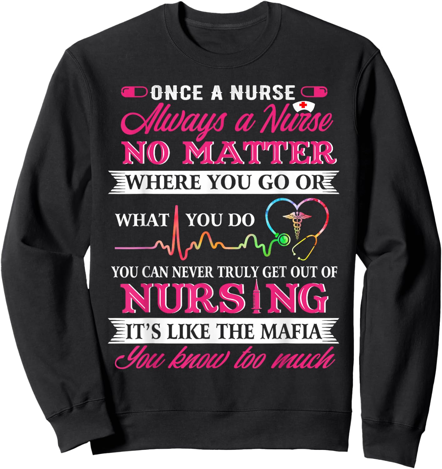 Once A Nurse Always A Nurse - Nurse Day Shirt Sweatshirt - Sweatshirt | Black