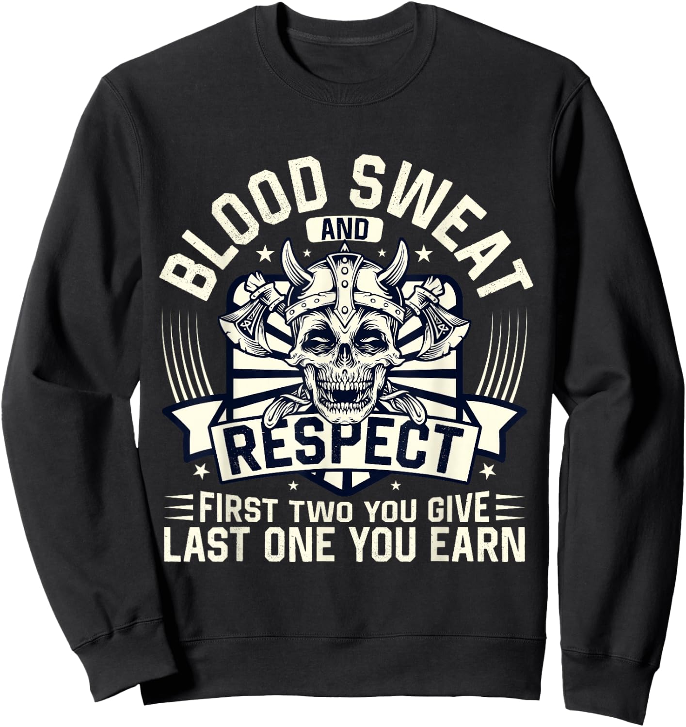 Blood Sweat Respect Powerlifting Fitness Gym Weightlifting Sweatshirt - Sweatshirt | Black