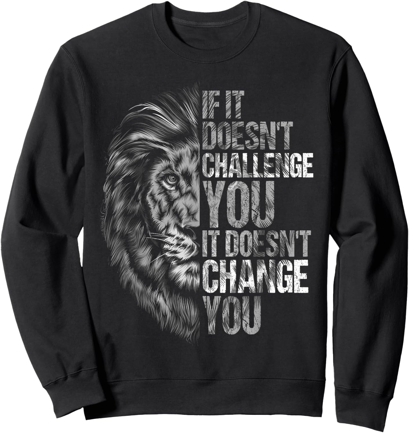 Motivational Training and Fitness Quotes Lion Mindset Sweatshirt - Sweatshirt | Black