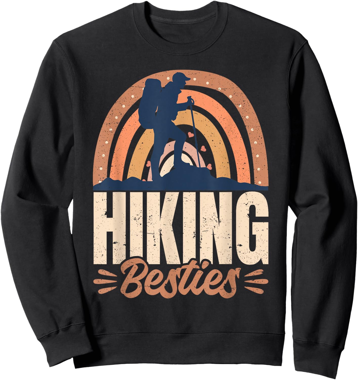 Hiking Besties BFF Best Friends Bestie Sweatshirt - Sweatshirt | Black