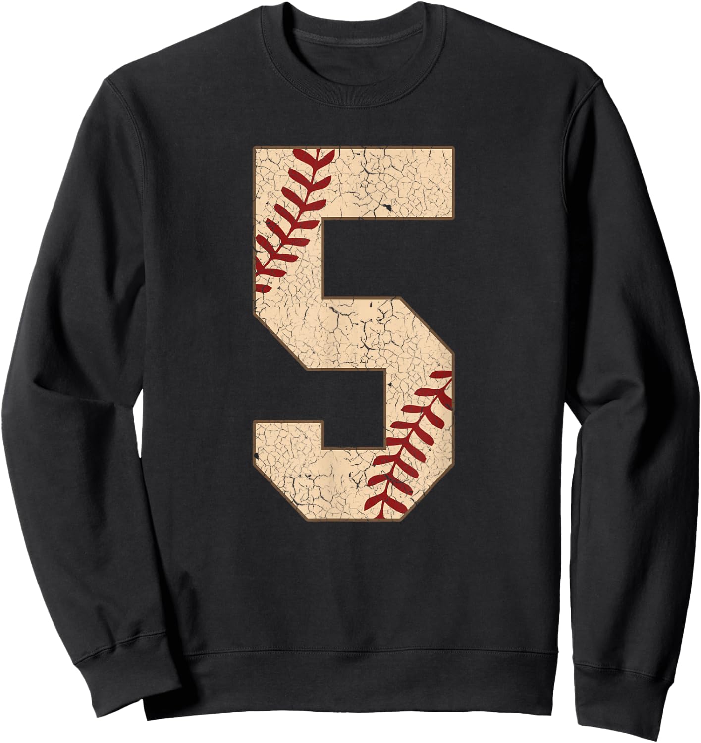 Baseball Number 5 Softball Gift Baseball Players Sweatshirt - Sweatshirt | Black