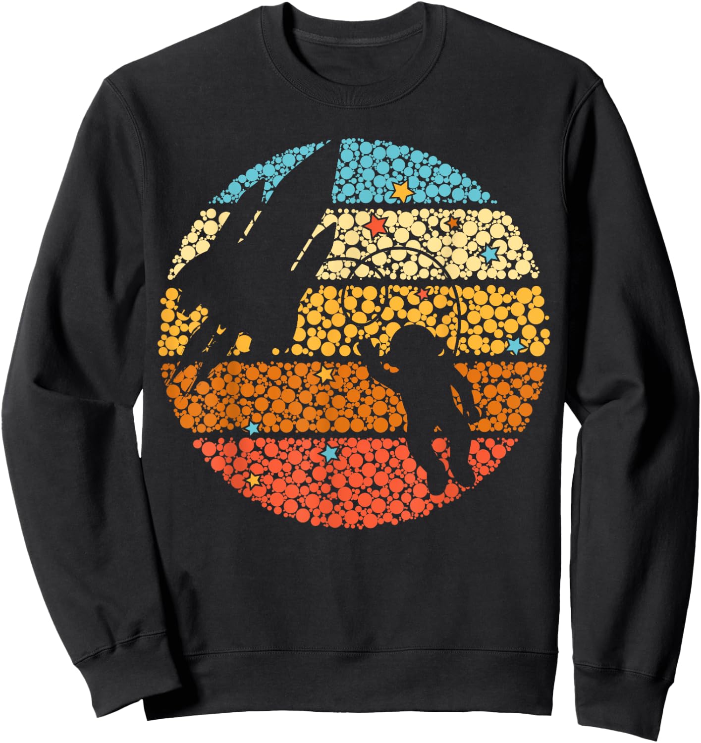 Astronaut in space Polka Dot Happy 15th September 2024 Retro Sweatshirt - Sweatshirt | Black