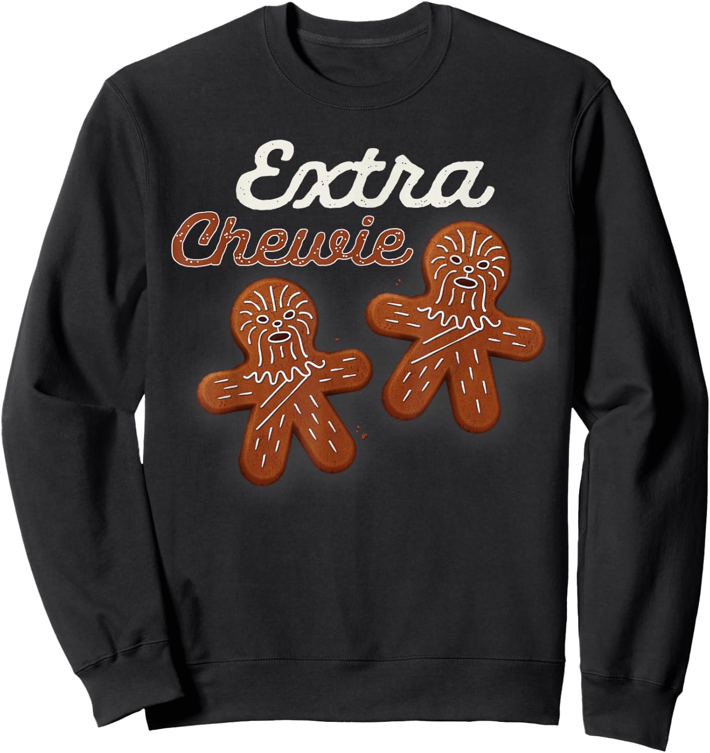 Star Wars Extra Chewie Chewbacca Gingerbread Funny Holiday Sweatshirt - Sweatshirt | Black