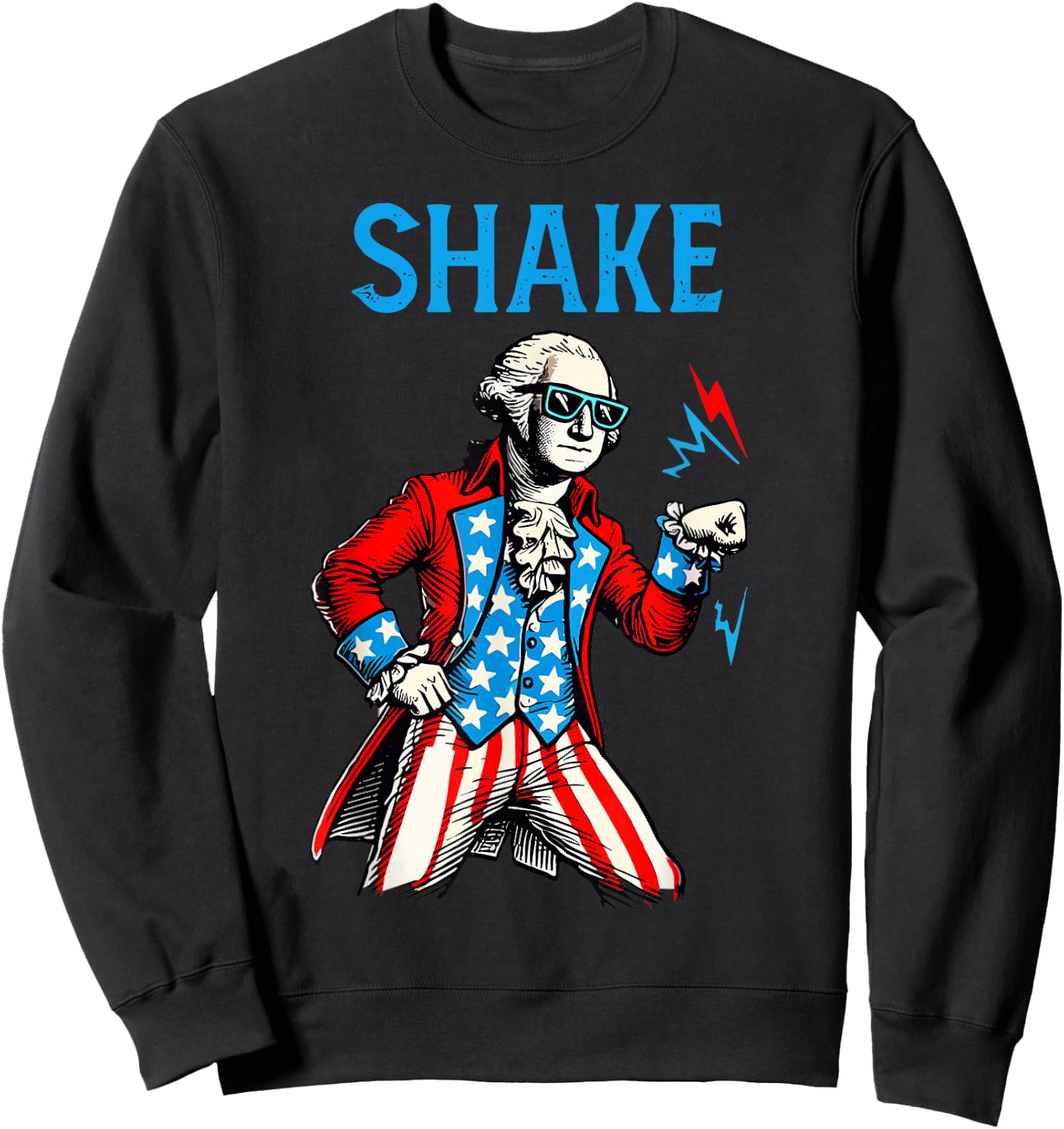 Retro Shake And Bake 4th of July Couple Matching American Sweatshirt - Sweatshirt | Black
