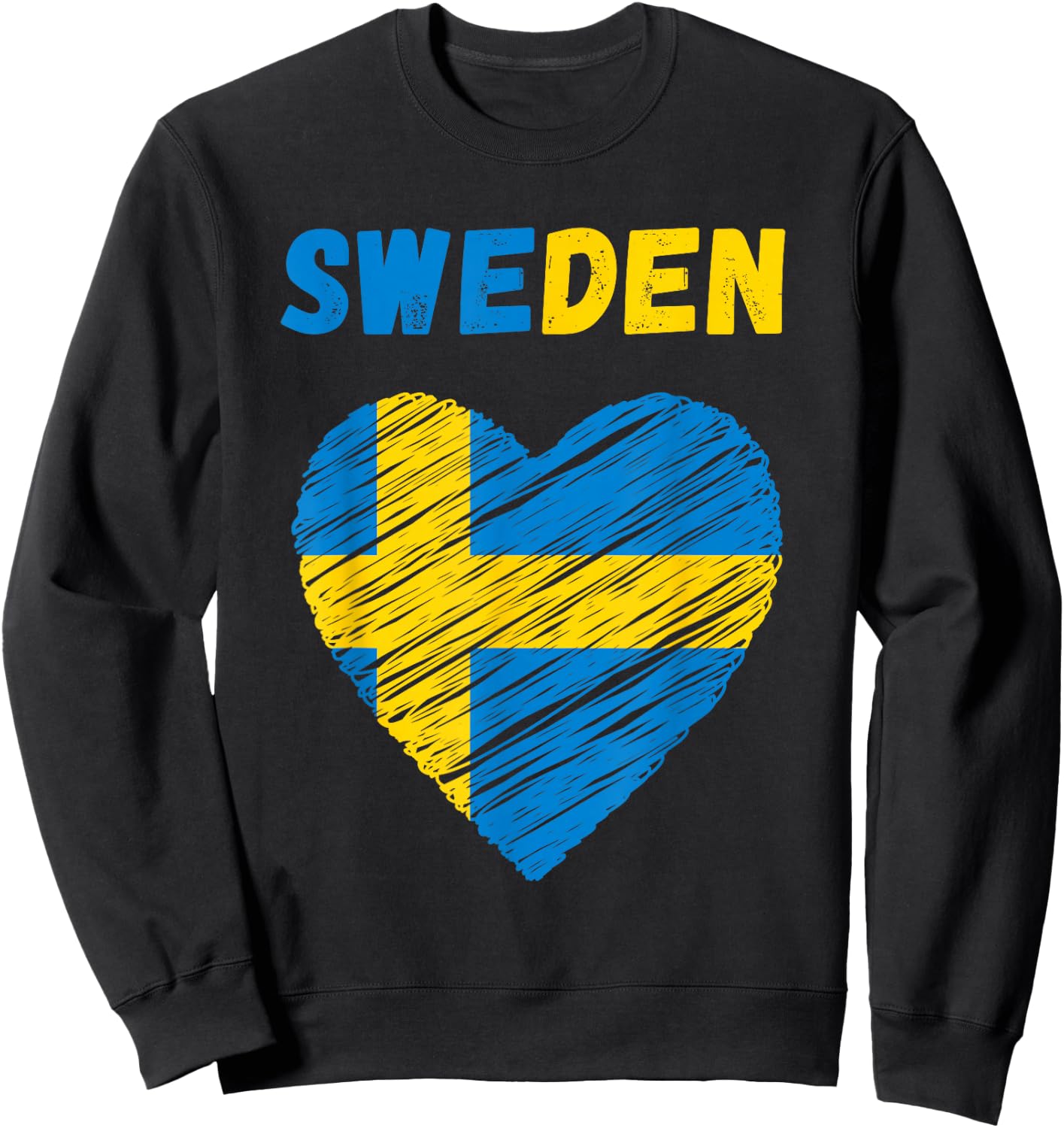 Sweden Flag Holiday Sweden Heart Swedish Flag Sweatshirt - Sweatshirt | Black