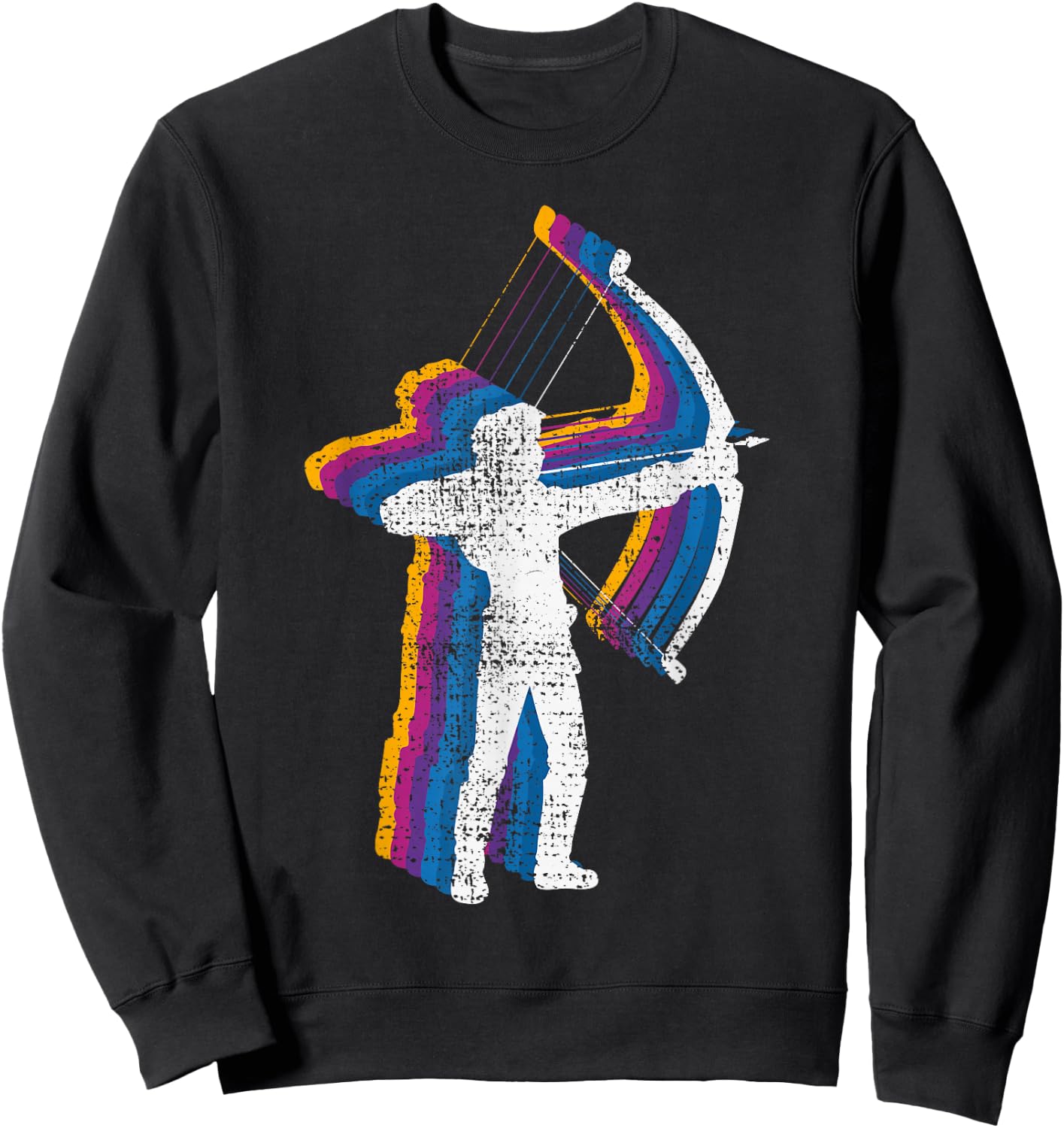 Blue Retro Vintage Archery Bow Hunting Sweatshirt - Sweatshirt | Black