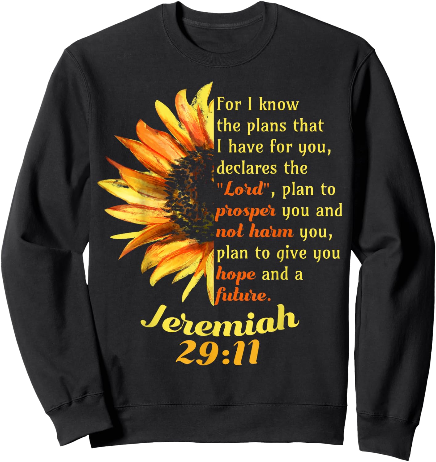 Jeremiah 29:11 Bible Christian Christian Sweatshirt - Sweatshirt | Black