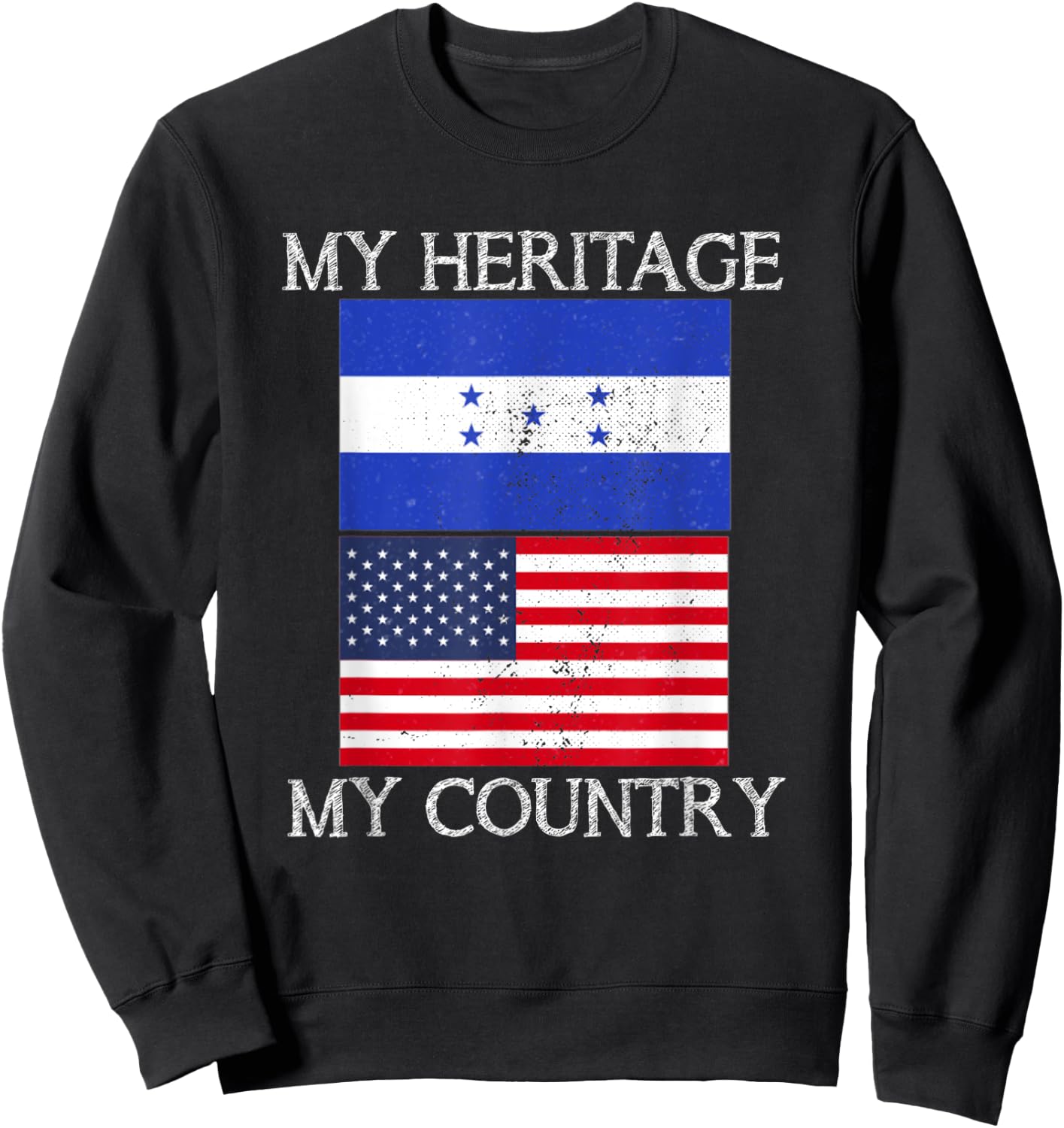 My Heritage My Country Honduran American Sweatshirt - Sweatshirt | Black
