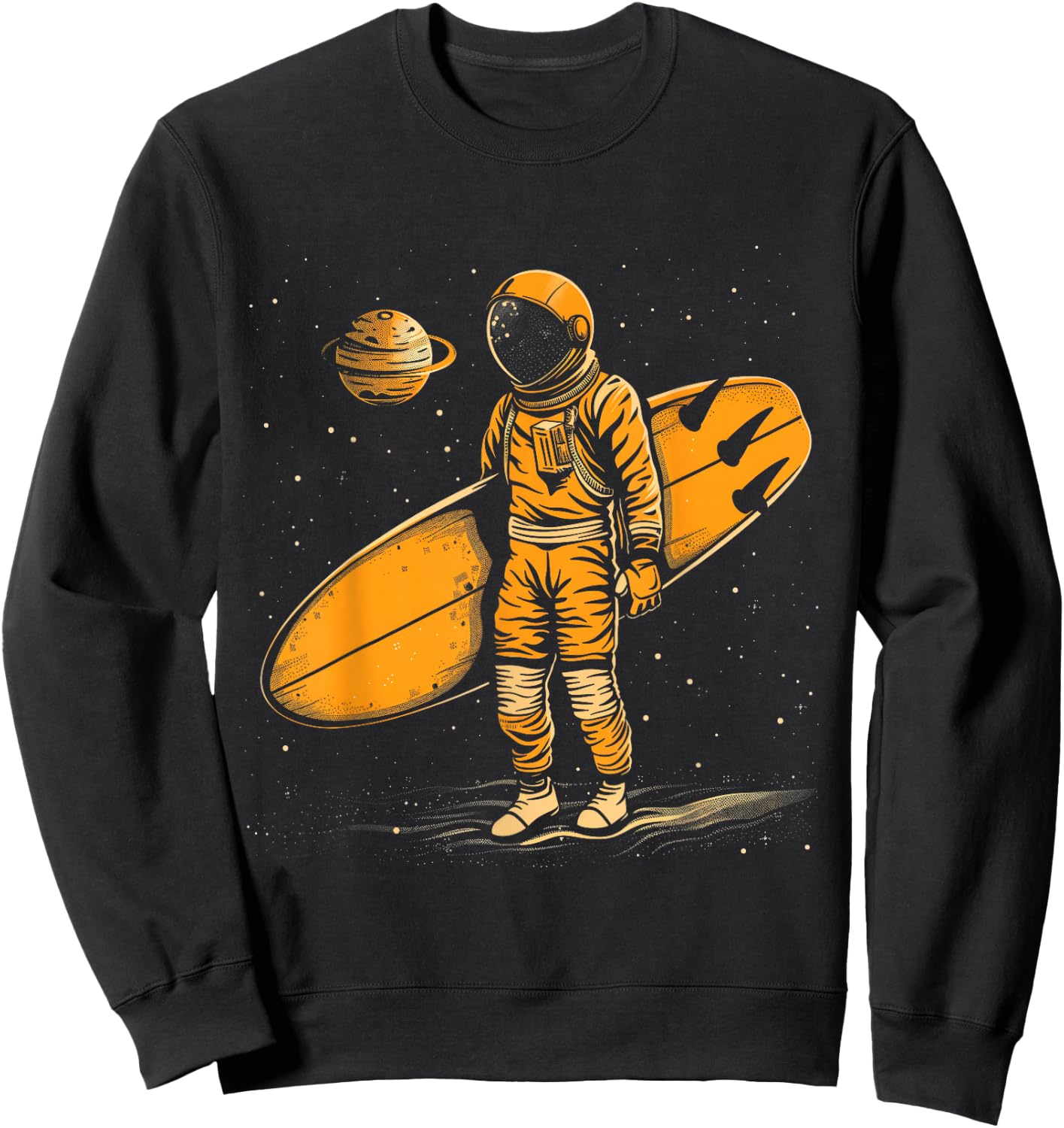 Surfer Astronaut Space Surfing Funny Surf Sweatshirt - Sweatshirt | Black
