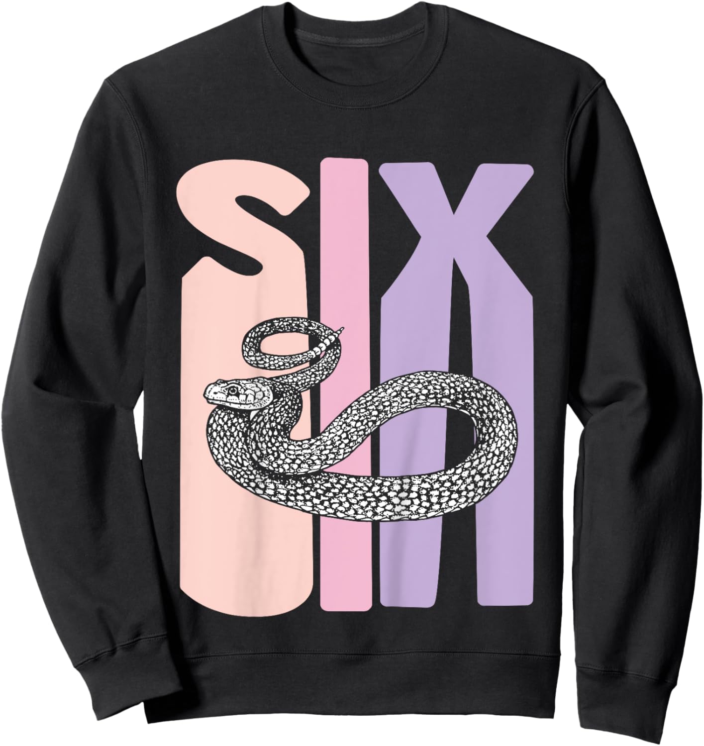 6th Birthday Girl Snake Lover Pet Reptile 6 Years Old Sweatshirt - Sweatshirt | Black