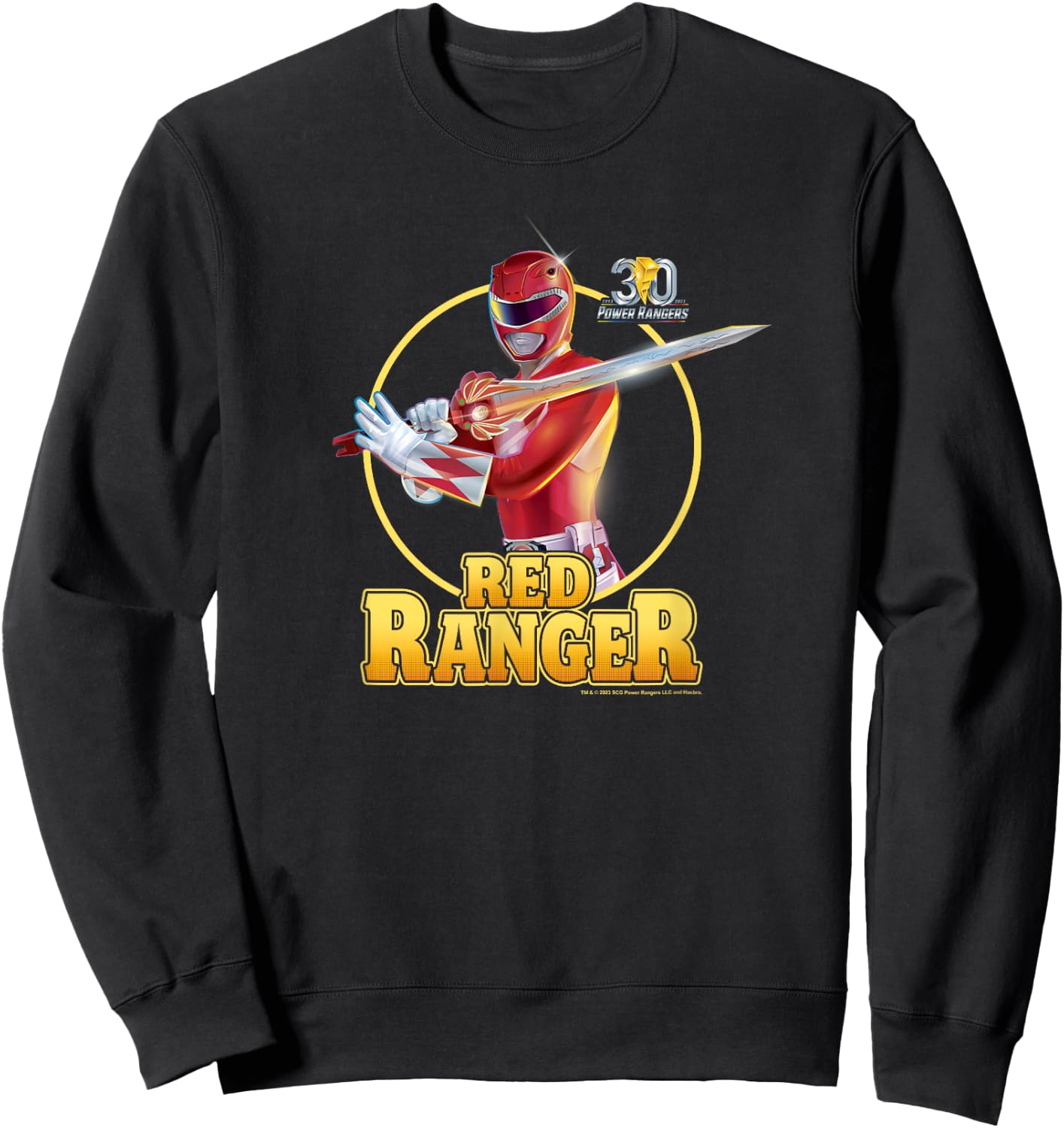 Power Rangers 30th Anniversary Red Ranger Vintage Portrait Sweatshirt - Sweatshirt | Black
