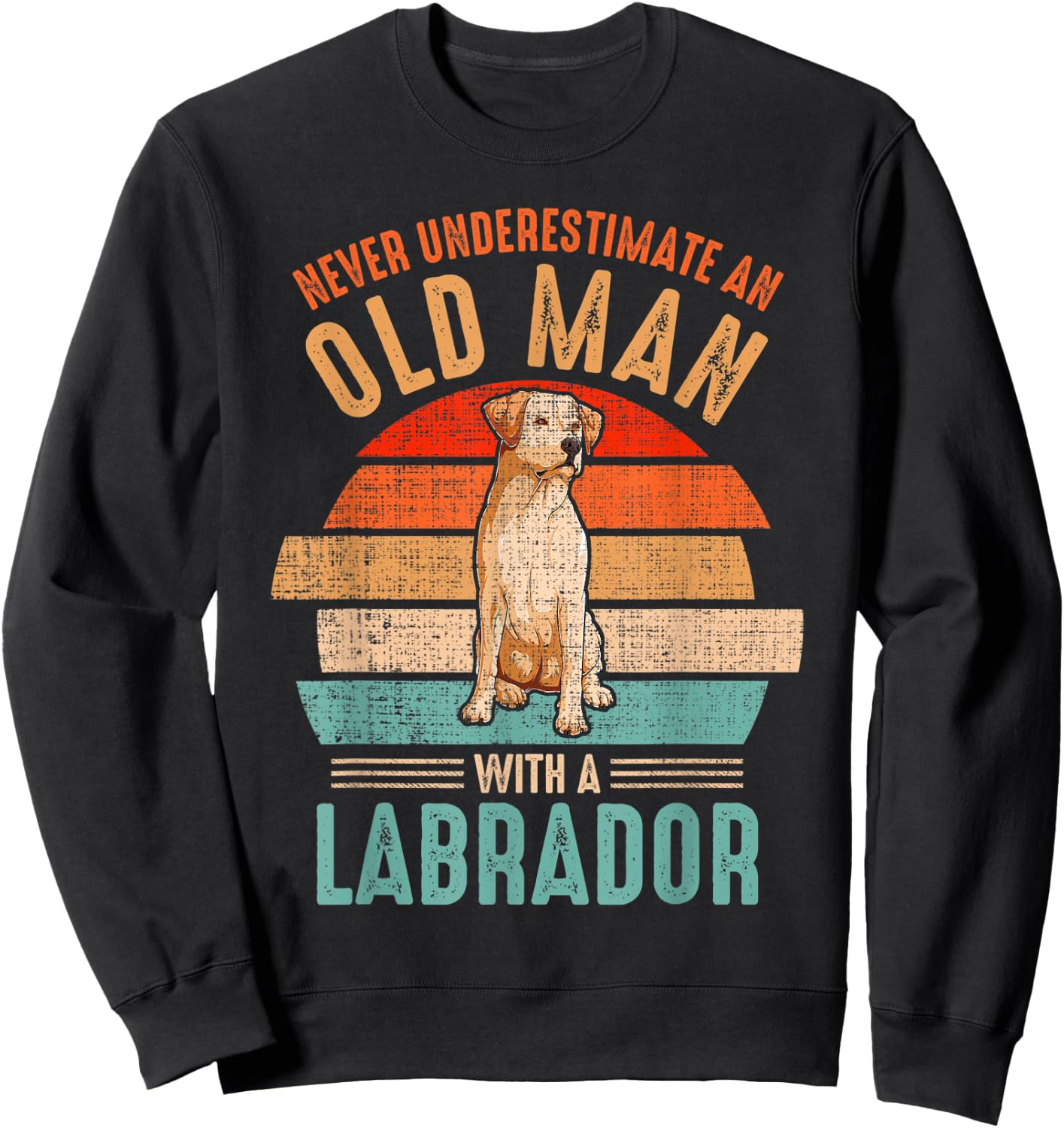 mb Never Underestimate An Old Man With A Labrador Sweatshirt - Sweatshirt | Black