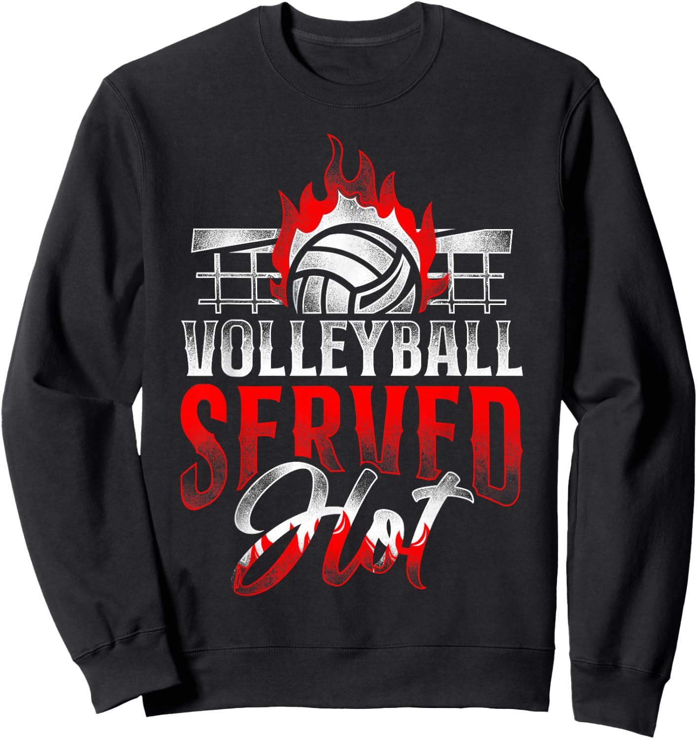 Volleyball Player Team Vintage Volleyball Served Hot Sweatshirt - Sweatshirt | Black