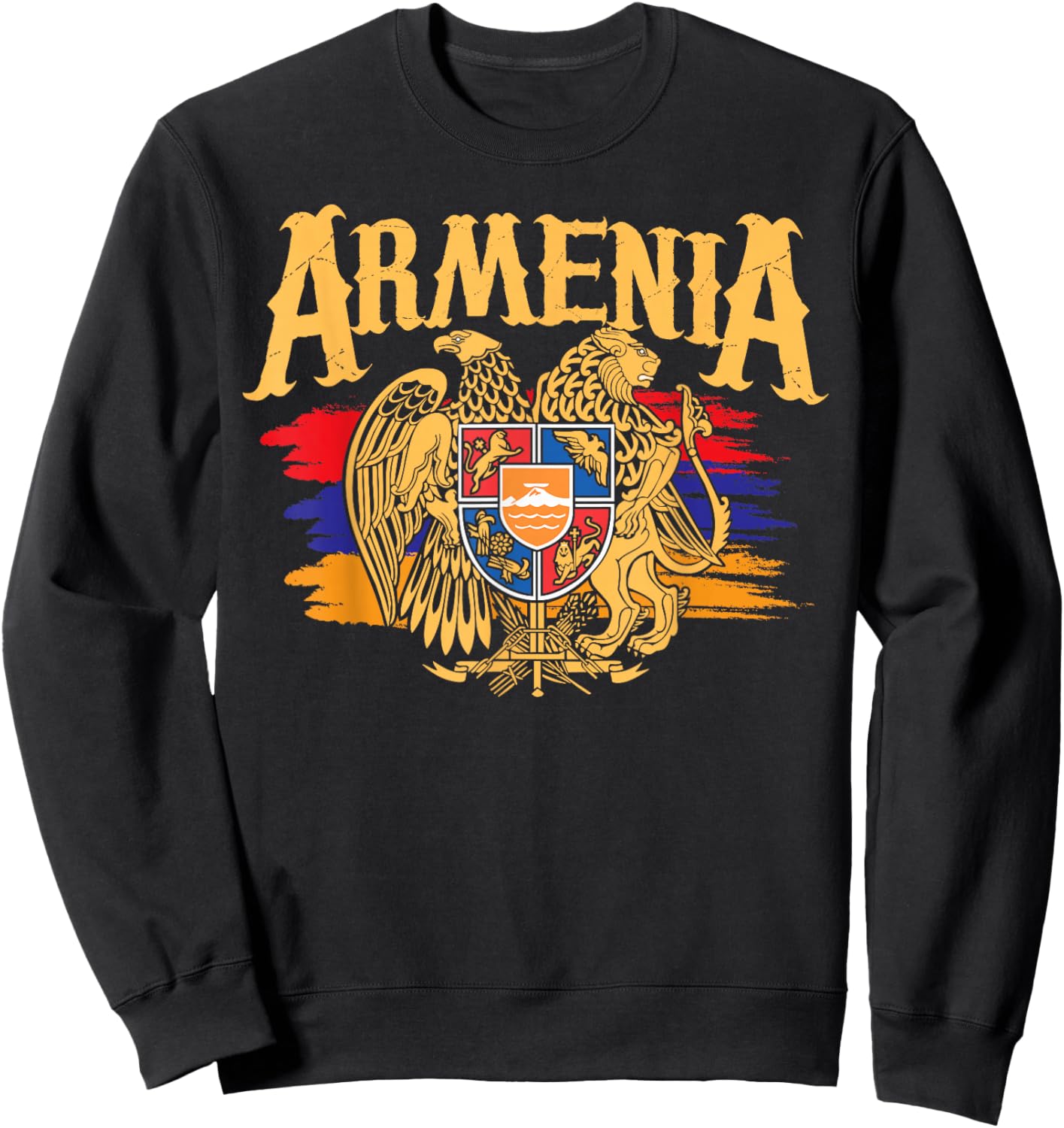 Distressed Armenia Flag - Armenian Diaspora Country Nation Sweatshirt - Sweatshirt | Black