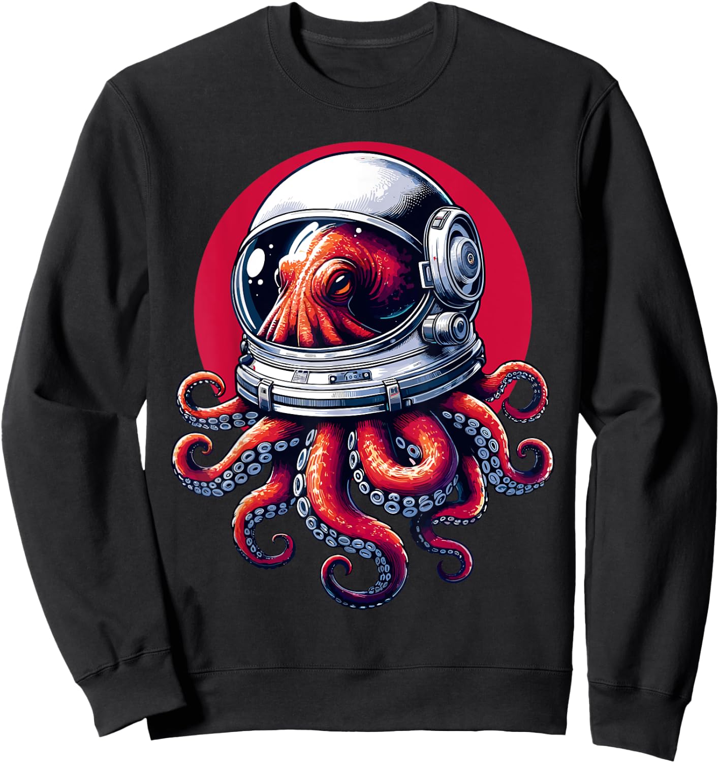Sci-Fi Octopus Astronaut Octo-naut Astro-pus Sweatshirt - Sweatshirt | Black