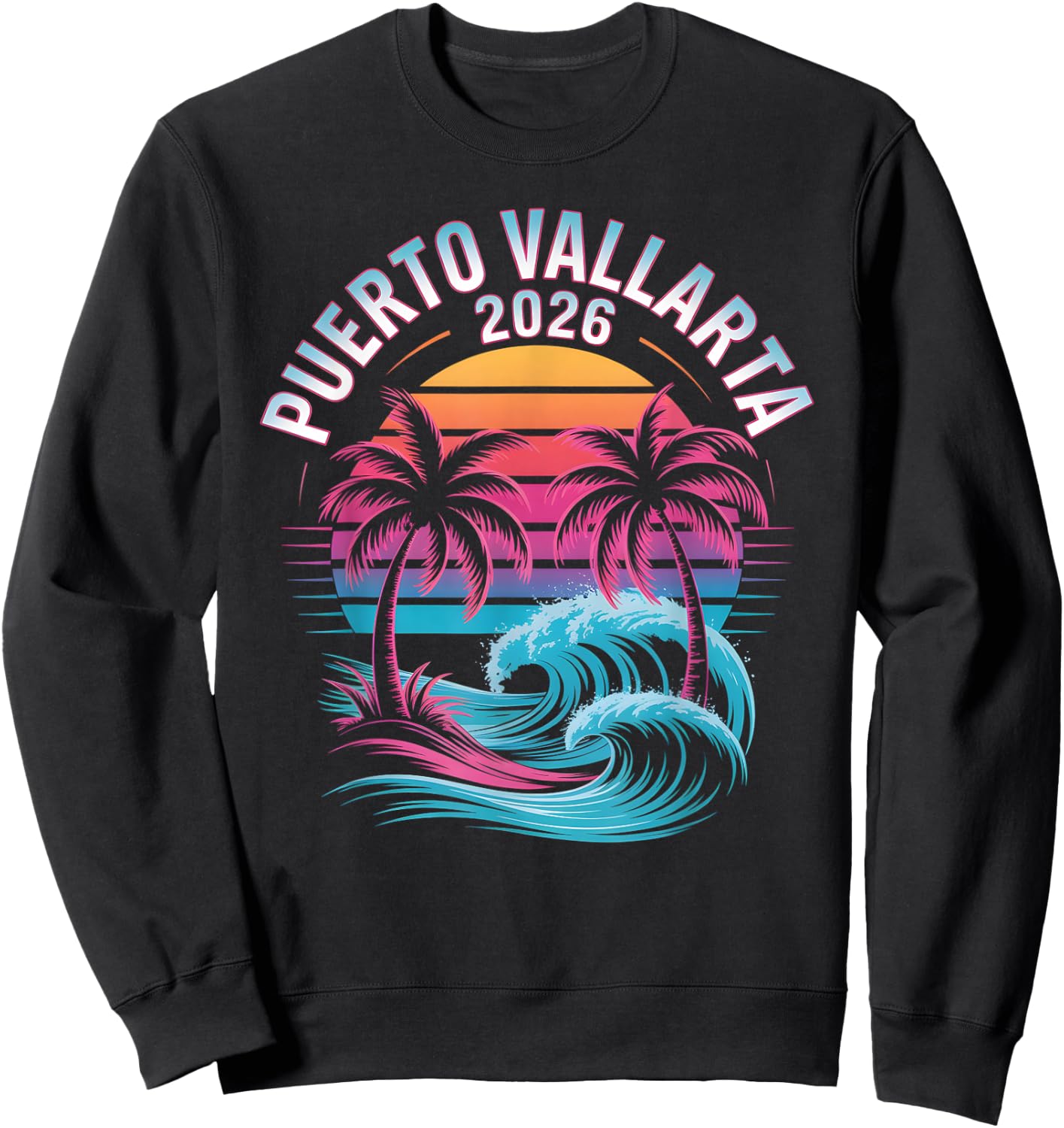 Kids Puerto Vallarta 2026 Vacation Beach Travel Besties Sweatshirt - Sweatshirt | Black