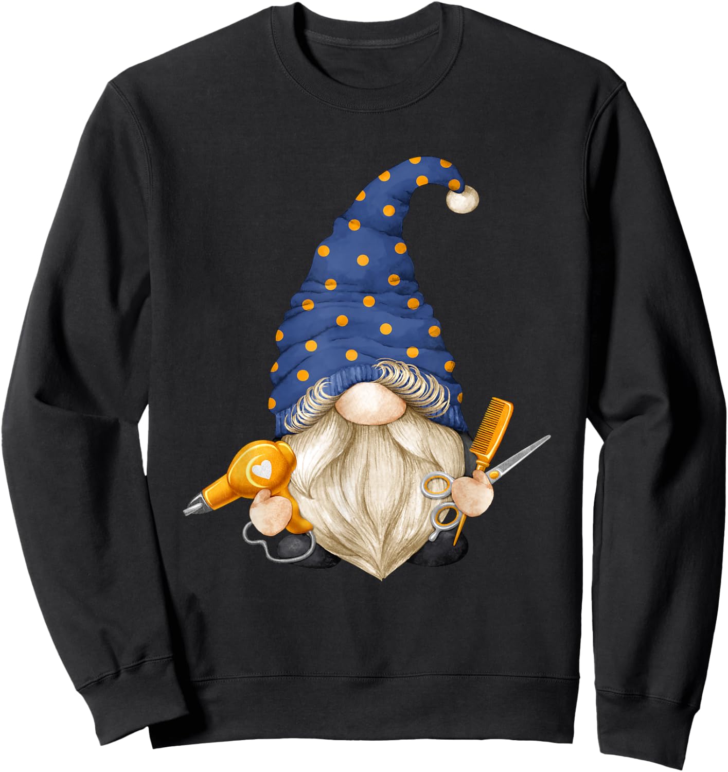 Funny Barber Gnome For Hairdresser With Hairstylist Gnome Sweatshirt - Sweatshirt | Black