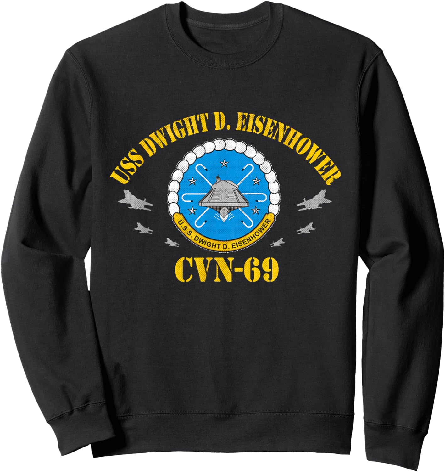 USS Dwight D. Eisenhower CVN-69 Aircraft Carrier Veteran Sweatshirt - Sweatshirt | Black