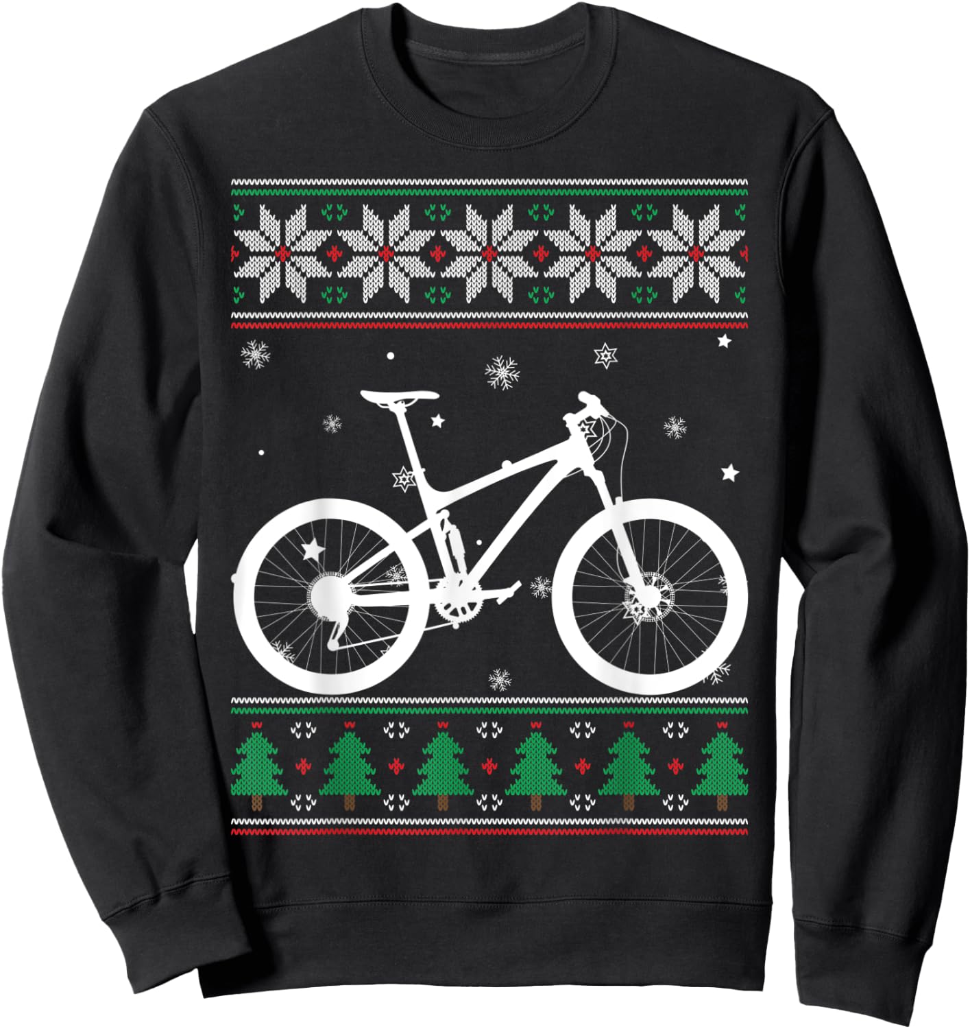 Road Biker Mountain Biking Lover MTB Cyclist Ugly Christmas Sweatshirt - Sweatshirt | Black
