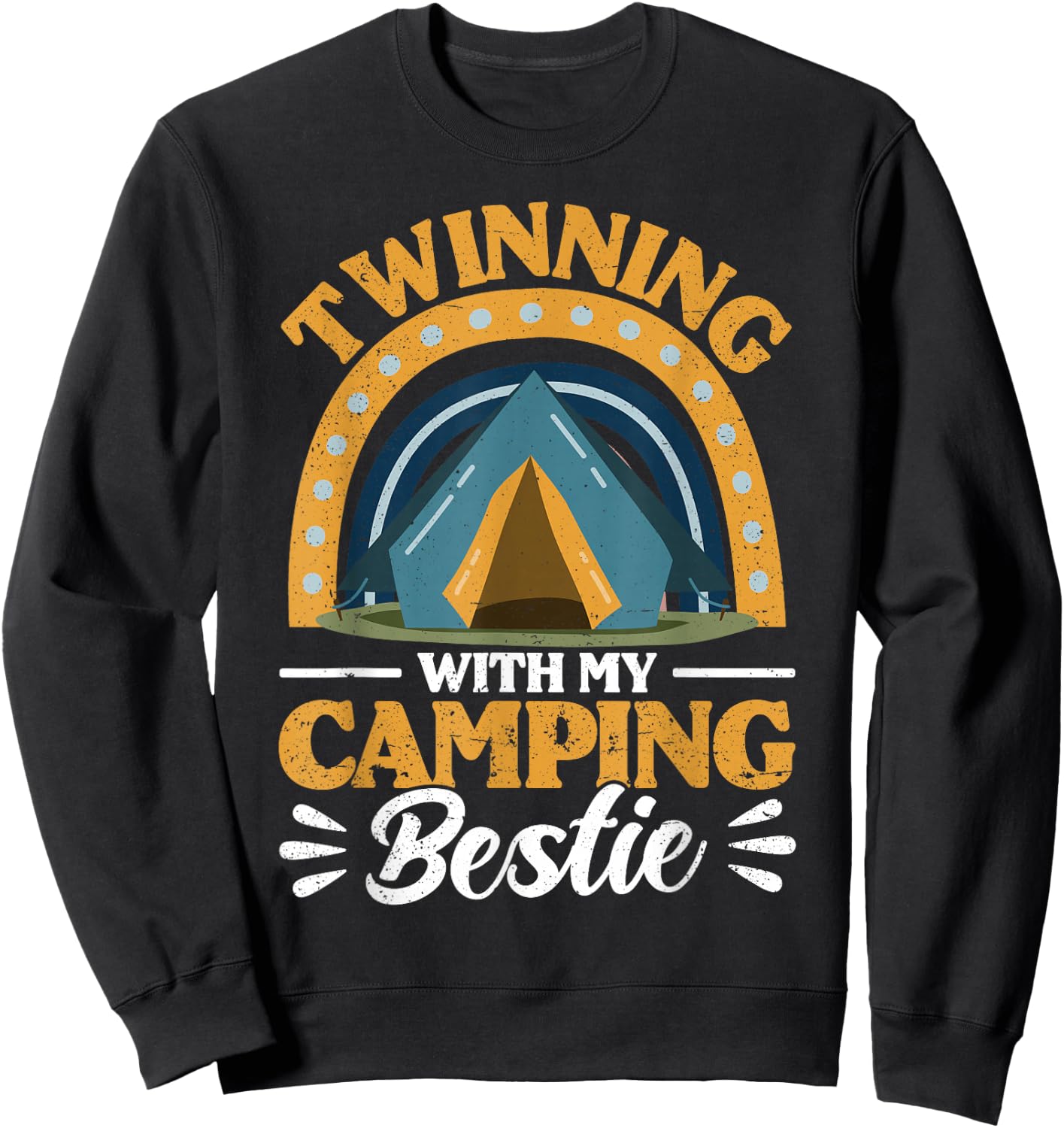 Friends Twinning With My Camping Bestie Spirit Week Girls Sweatshirt - Sweatshirt | Black