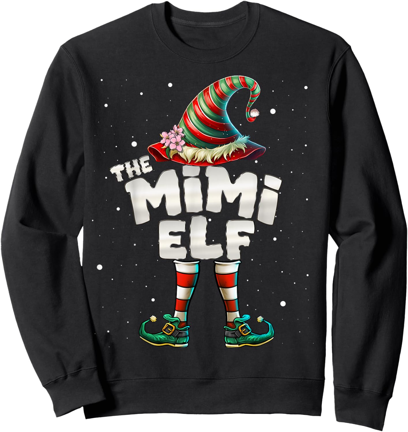 I'm The Mimi Elf Family Matching Group Christmas Sweatshirt - Sweatshirt | Black