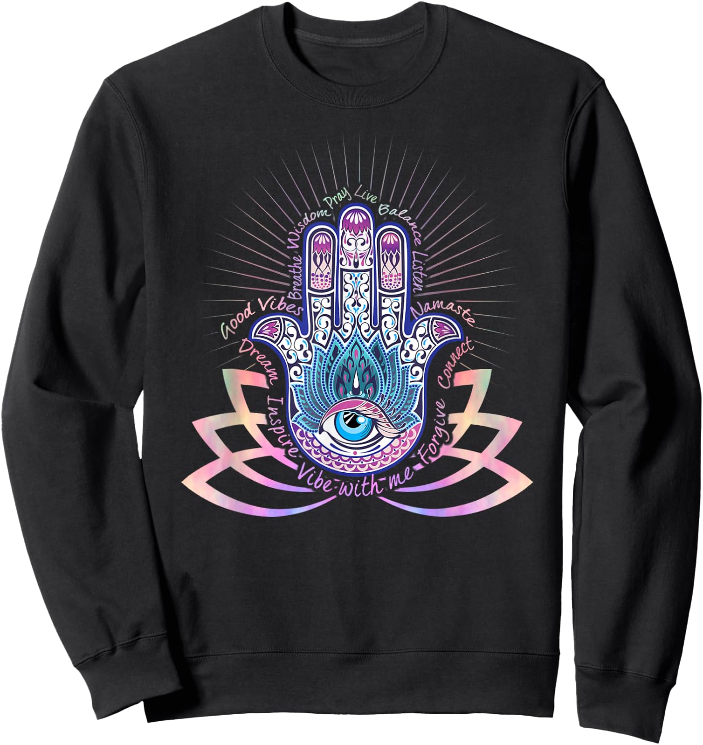 Buddha Dimond Lotus Zen Yoga Shirt Buddha dimond Lotus Sweatshirt - Sweatshirt | Black