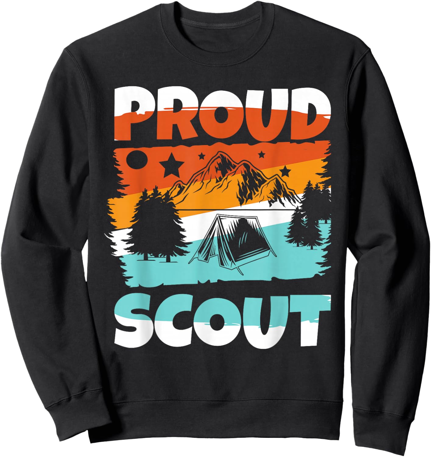 Proud Scout Leader Scouting Gear Cub Camping Sweatshirt - Sweatshirt | Black