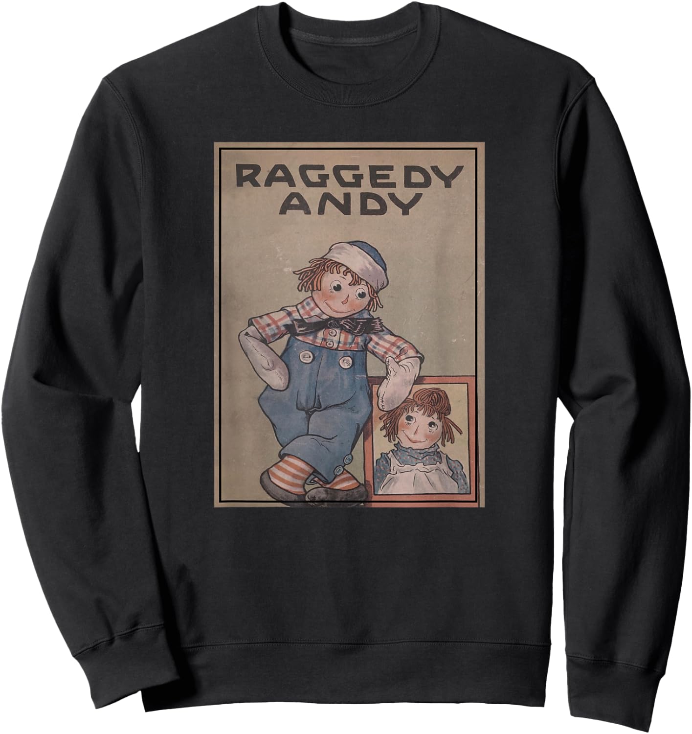 Children's Rag Doll Story Raggedy Andy , Small, Black Sweatshirt - Sweatshirt | Black