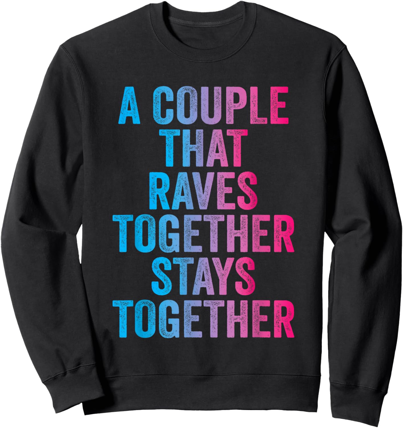 Rave Couple Matching EDM Dance Music Festival Trippy Sweatshirt - Sweatshirt | Black