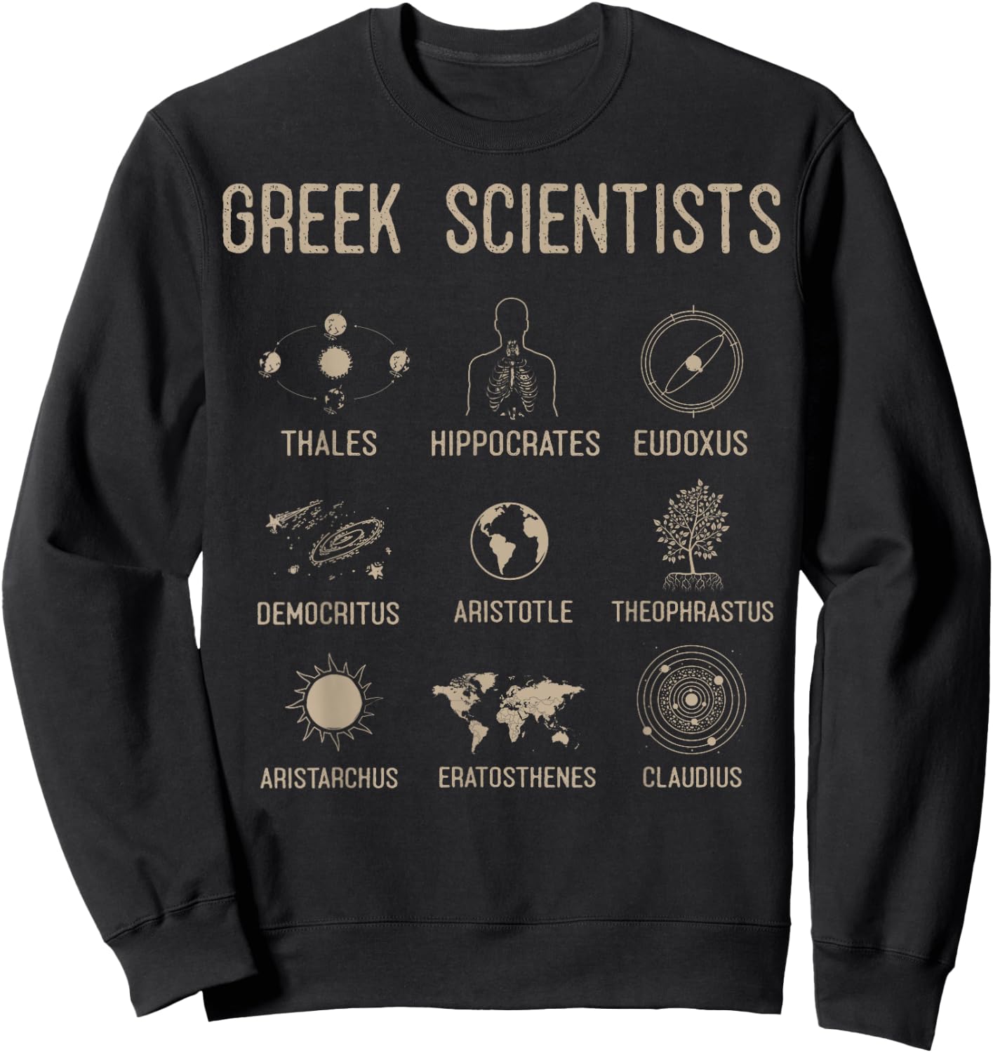 Greek Scientist Shirt, Aristotle & Thales Science Sweatshirt - Sweatshirt | Black
